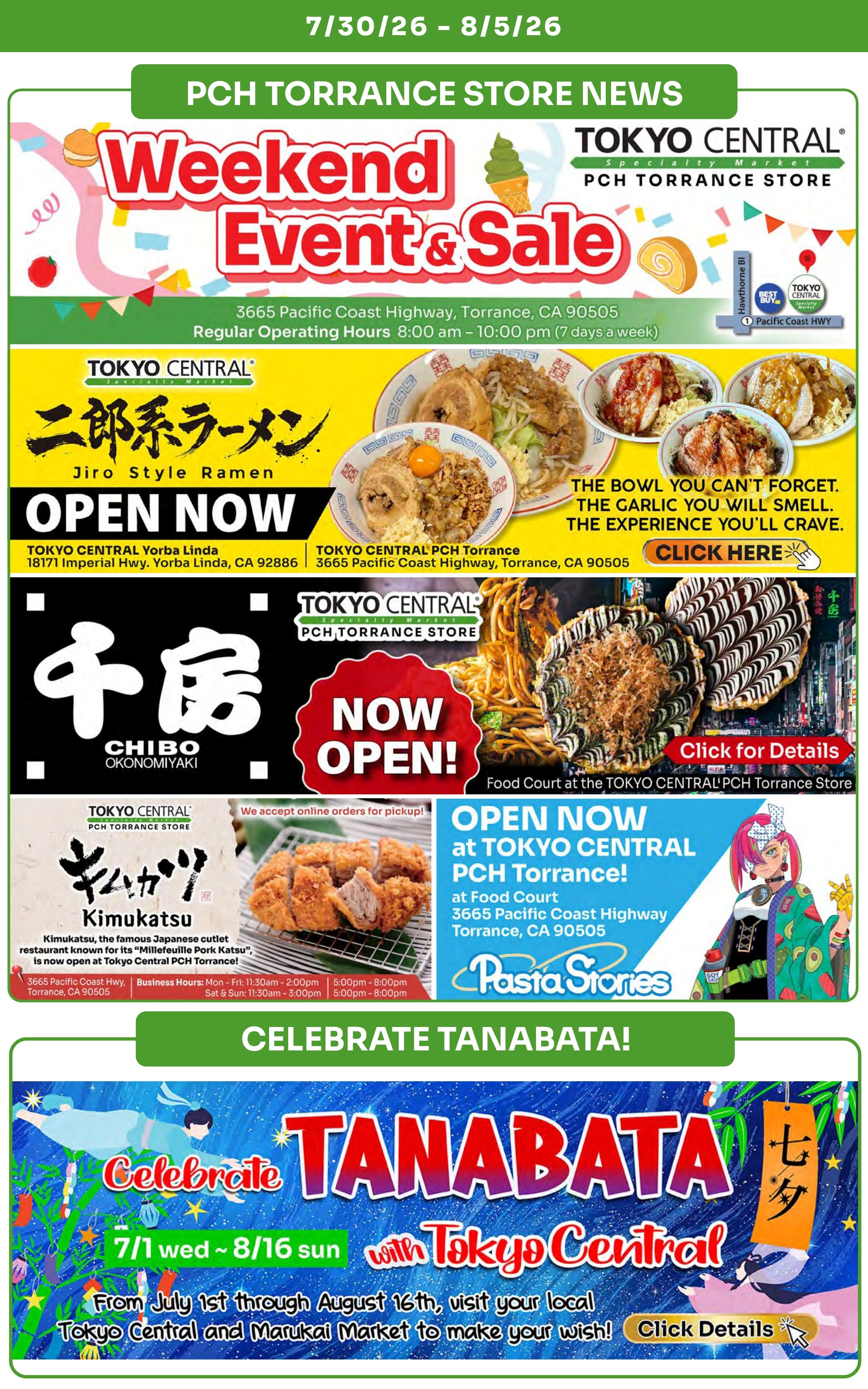 Tokyo Central and Marukai (California) Weekly Ad July 30 - August 5, 2026