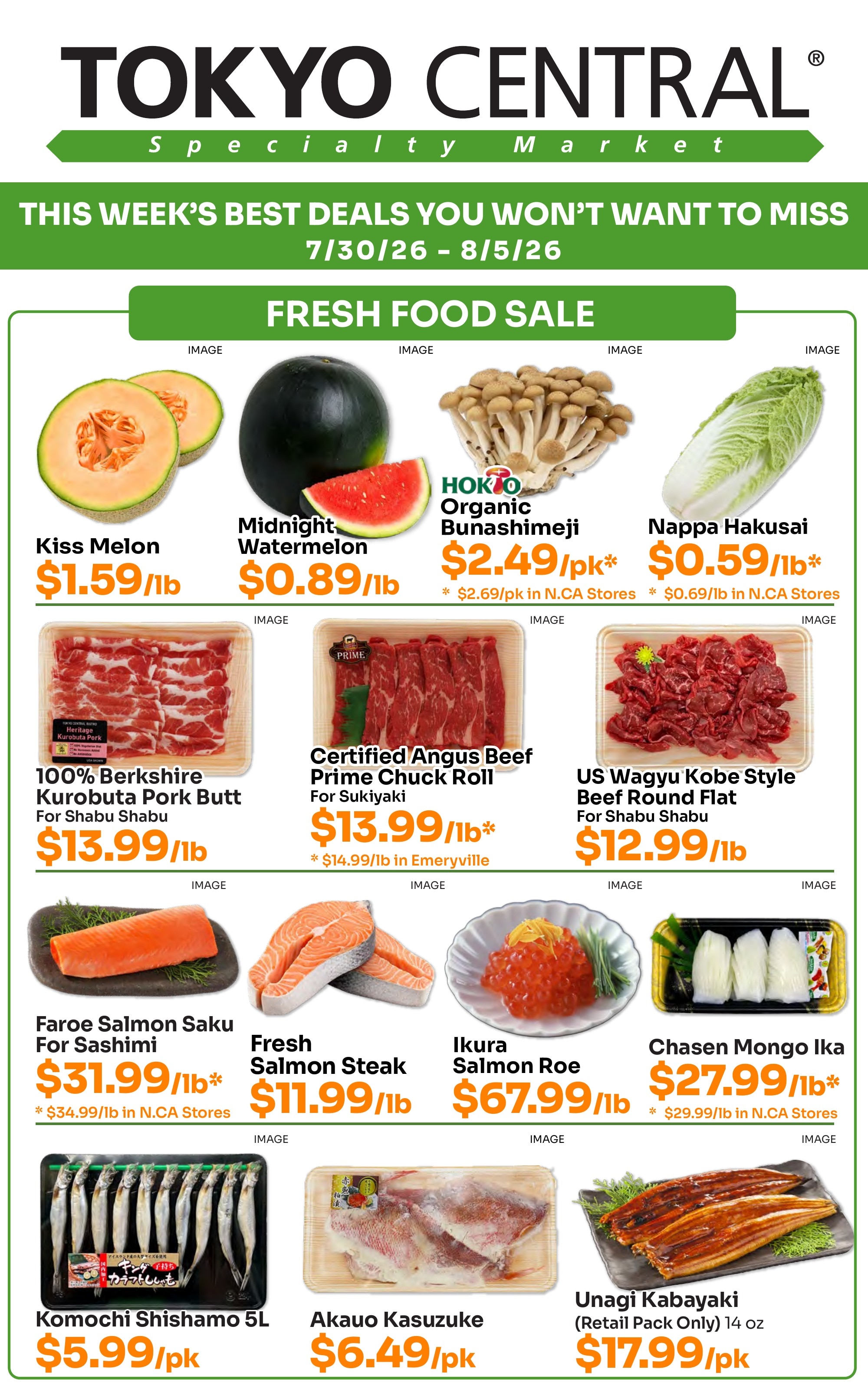 Tokyo Central and Marukai (California) Weekly Ad July 30 - August 5, 2026