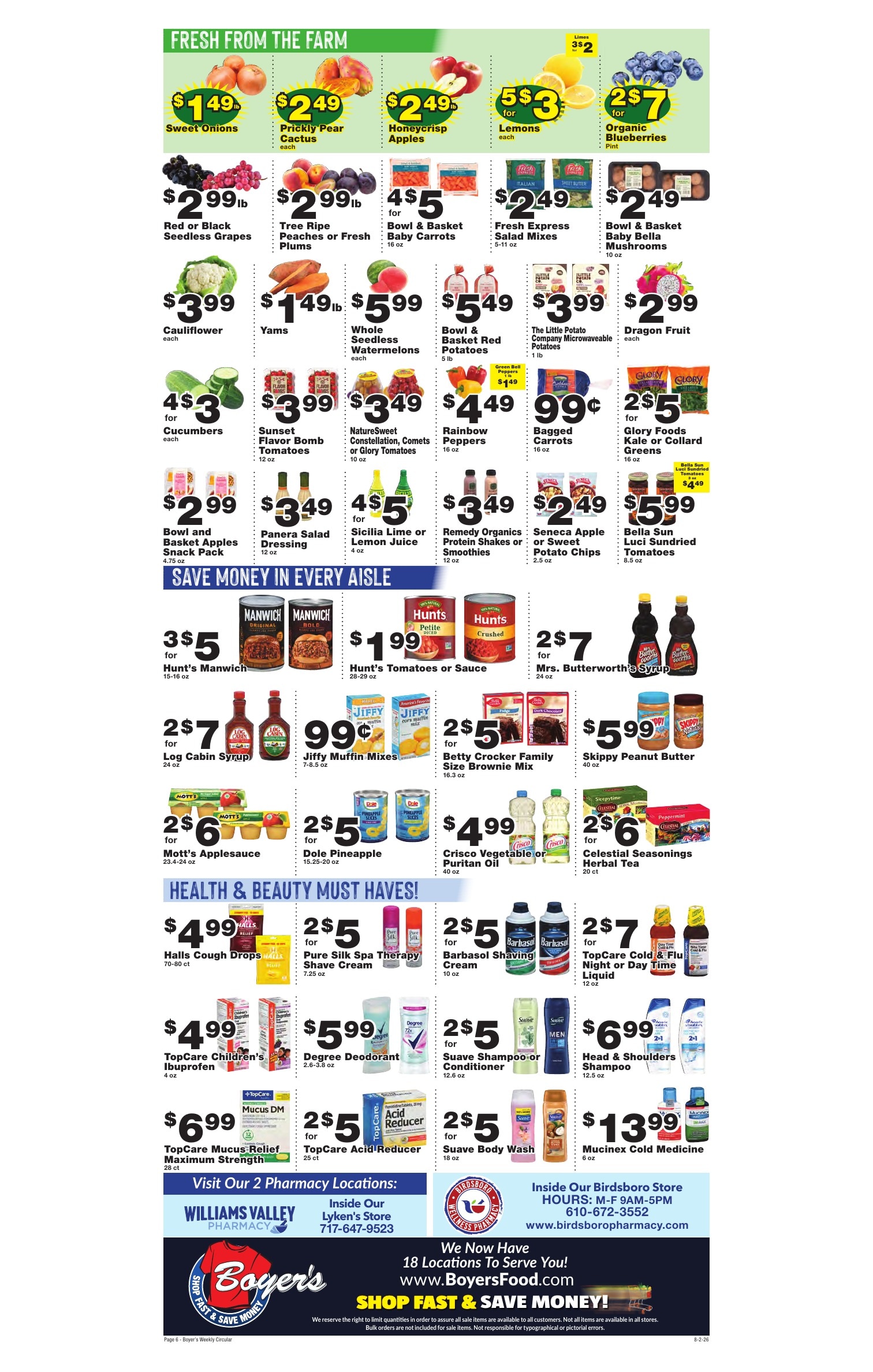 Boyer's Food Markets Weekly Ad August 2 - 8, 2026