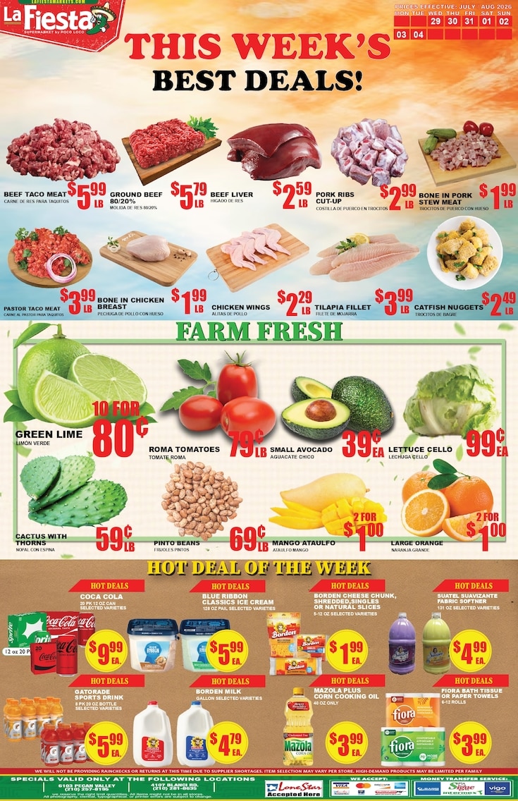 Poco Loco Supermercado (Texas) Weekly Ad July 29 - August 4, 2026