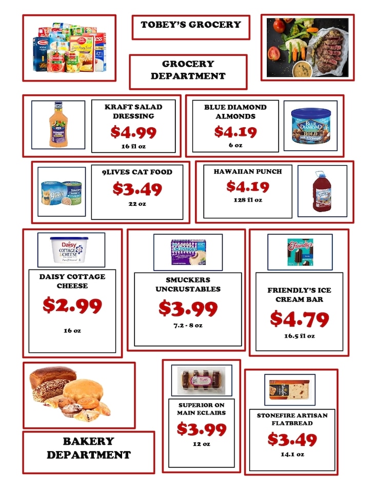 Tobey's Grocery Weekly Ad July 31 - August 6, 2026