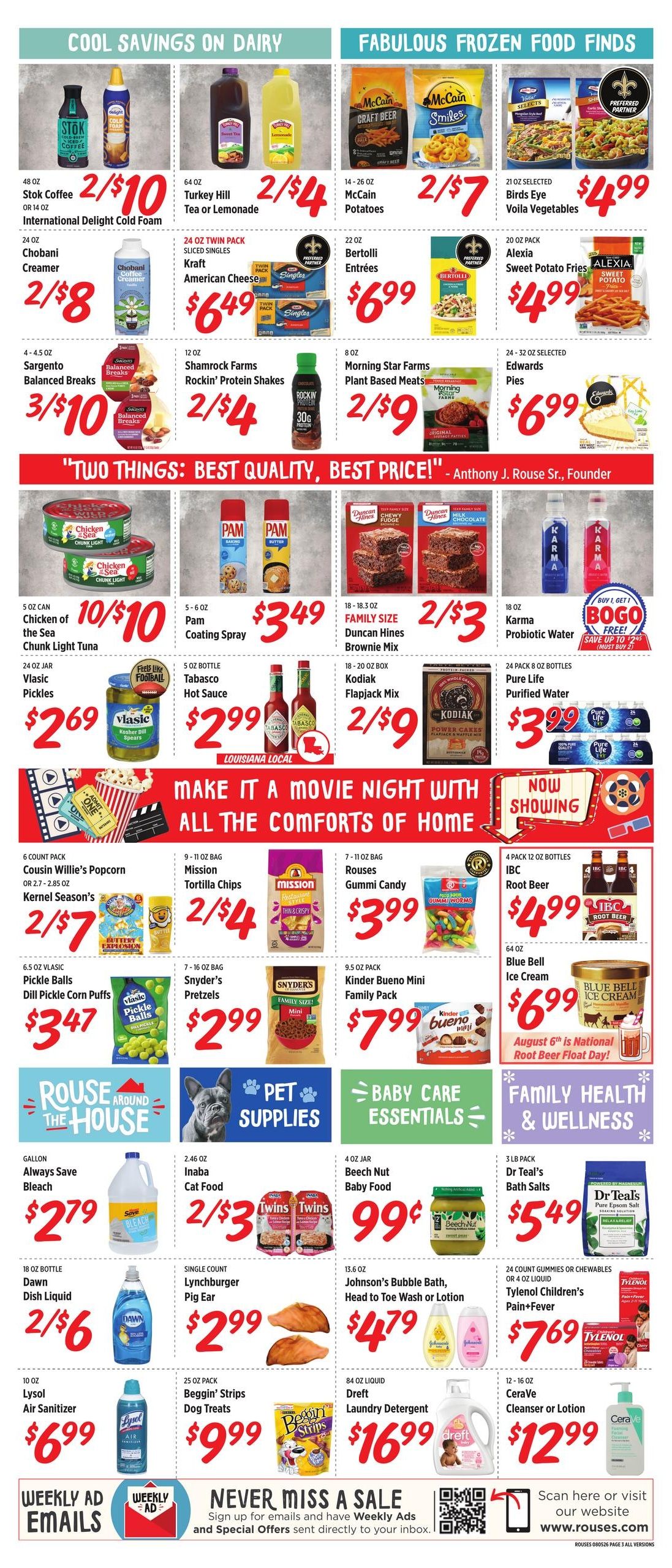 Rouses Supermarkets (Baton Rouge-New Orleans Area, LA) Weekly Ad August 5 - 12, 2026