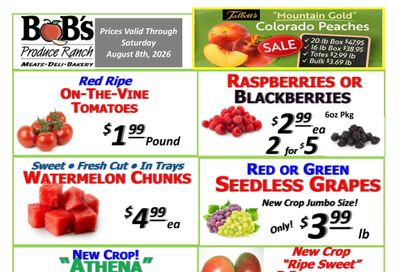 BoB's Produce Ranch Weekly Ad August 2 - 8, 2026