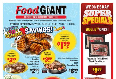 Food Giant Weekly Ad August 5 - 11, 2026