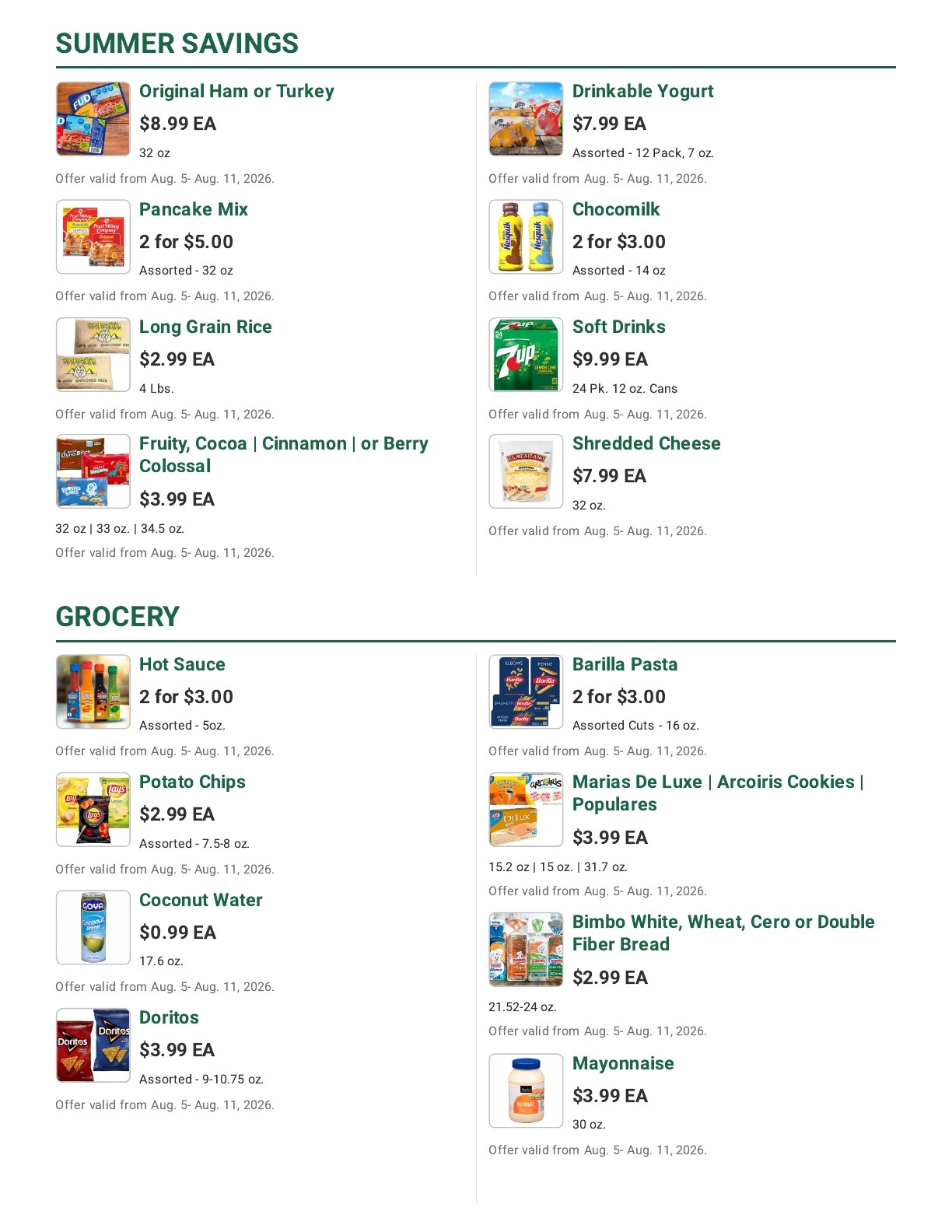La Bonita Supermarkets Weekly Ad August 5 - 11, 2026