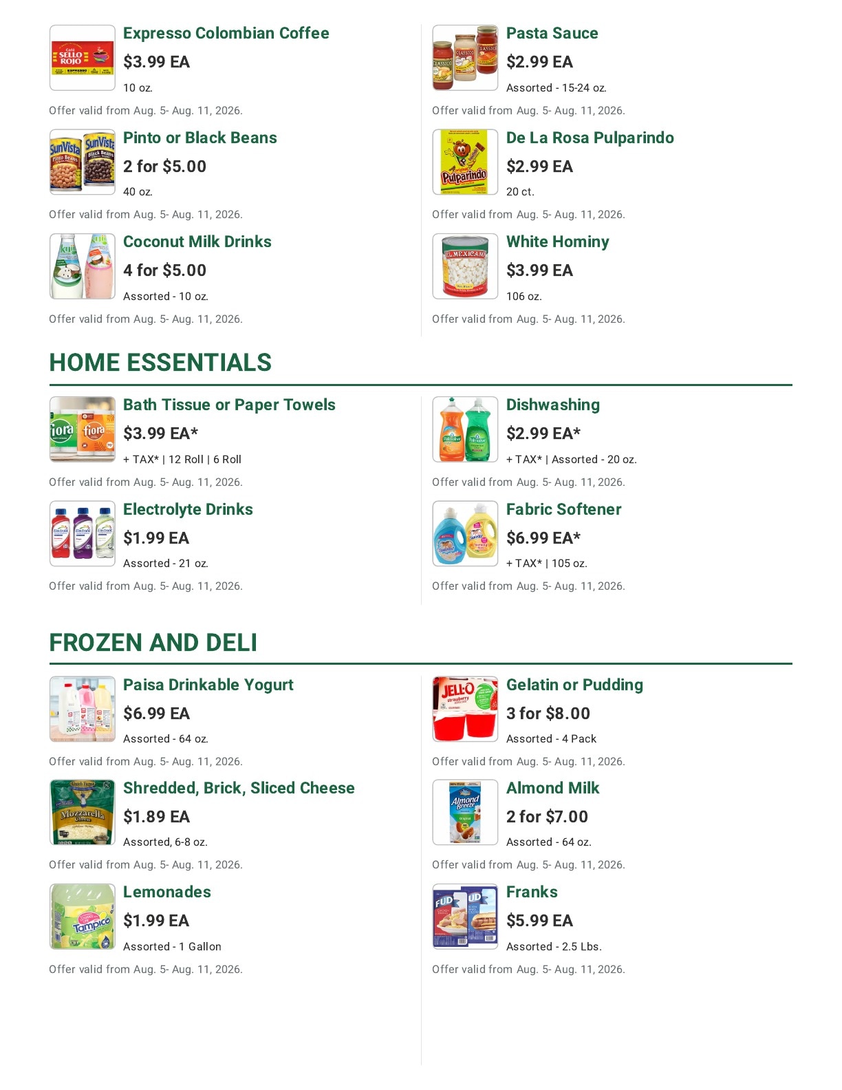 La Bonita Supermarkets Weekly Ad August 5 - 11, 2026