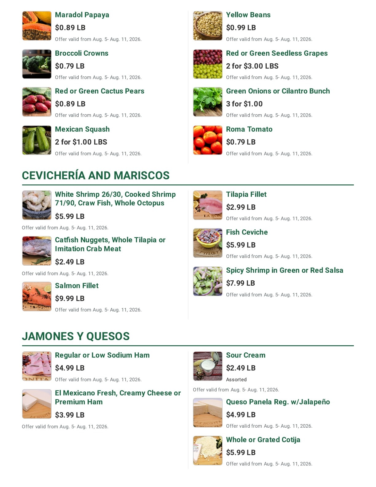La Bonita Supermarkets Weekly Ad August 5 - 11, 2026