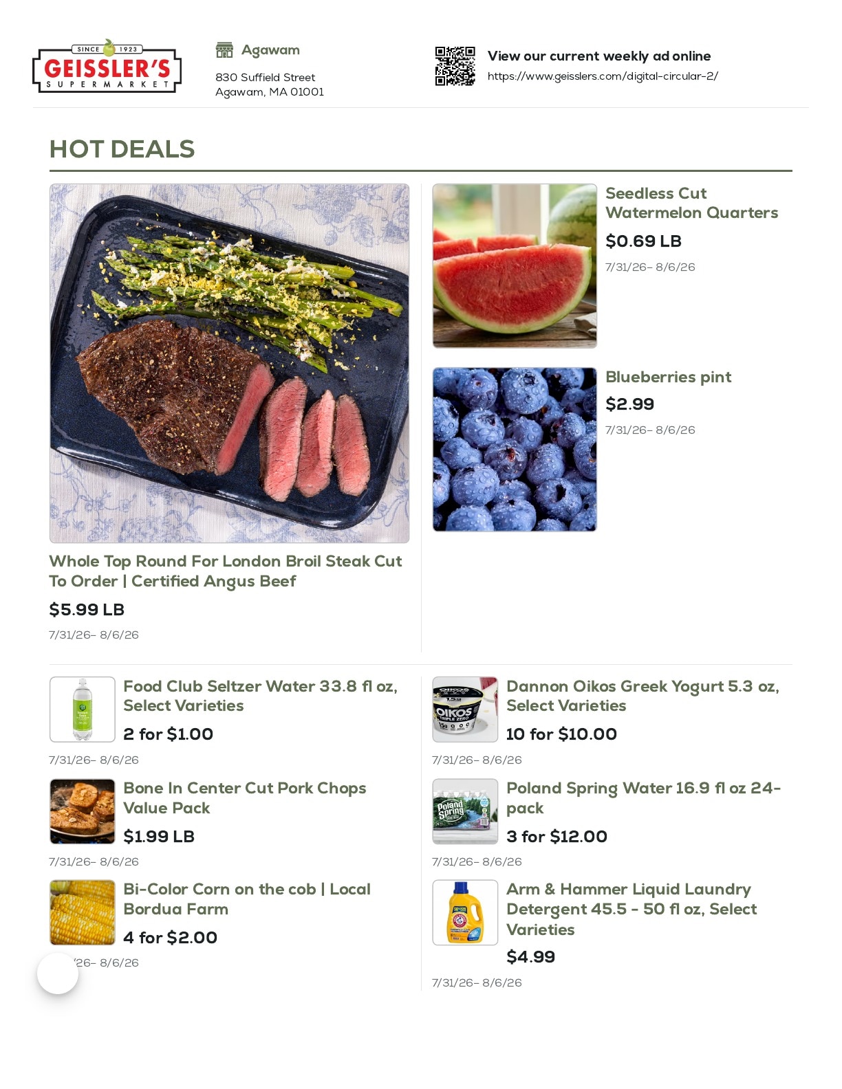 Geissler's Supermarket Weekly Ad July 31 - August 6, 2026