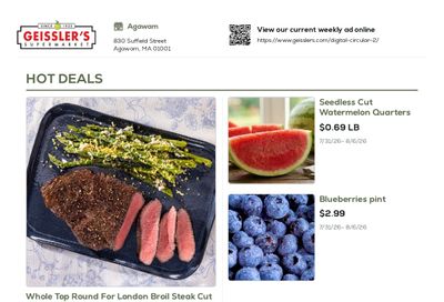 Geissler's Supermarket Weekly Ad July 31 - August 6, 2026
