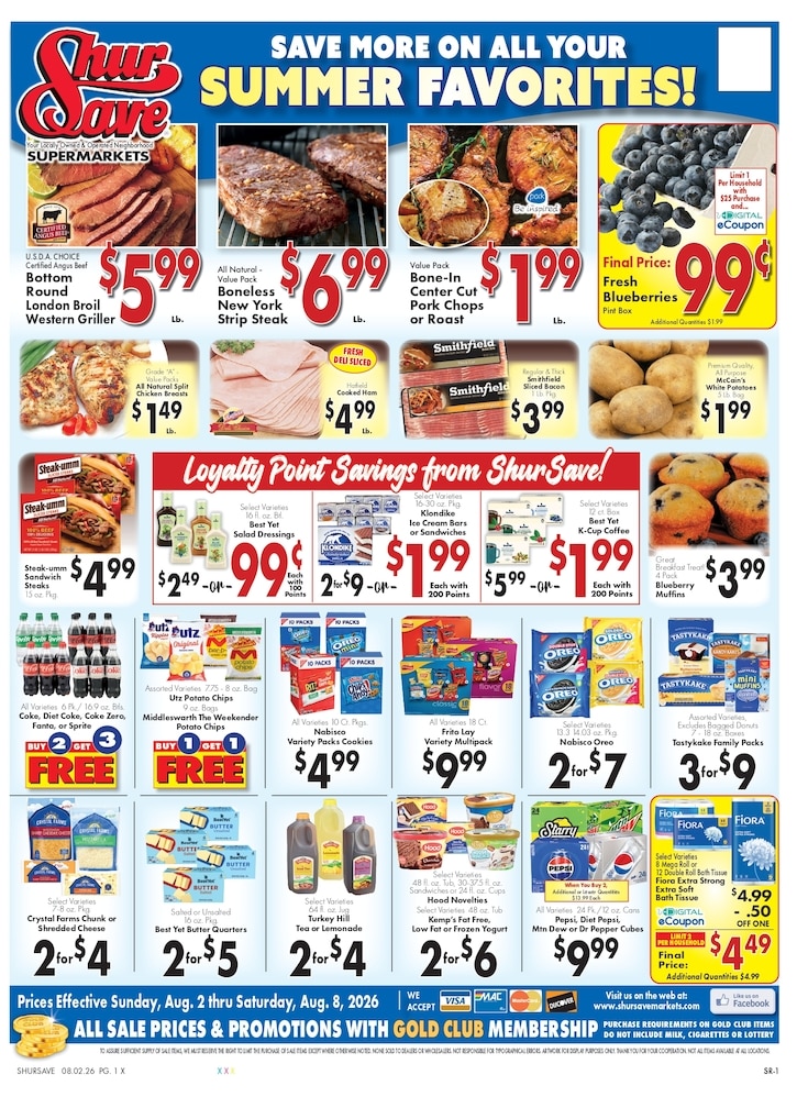Zazzera's Supermarket ShurSave Weekly Ad August 2 - 8, 2026