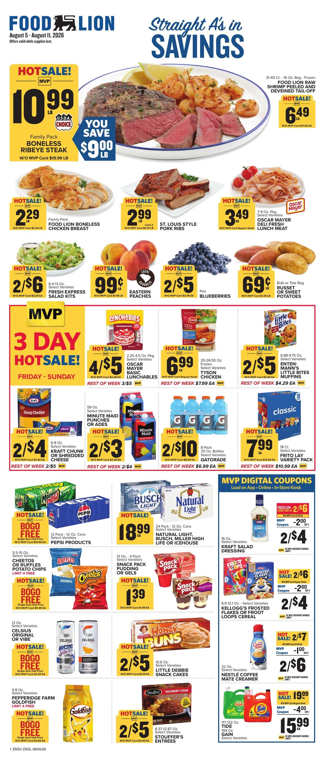 Food Lion (Greenville–Conestee Area, SC) Weekly Ad August 5 - 11, 2026