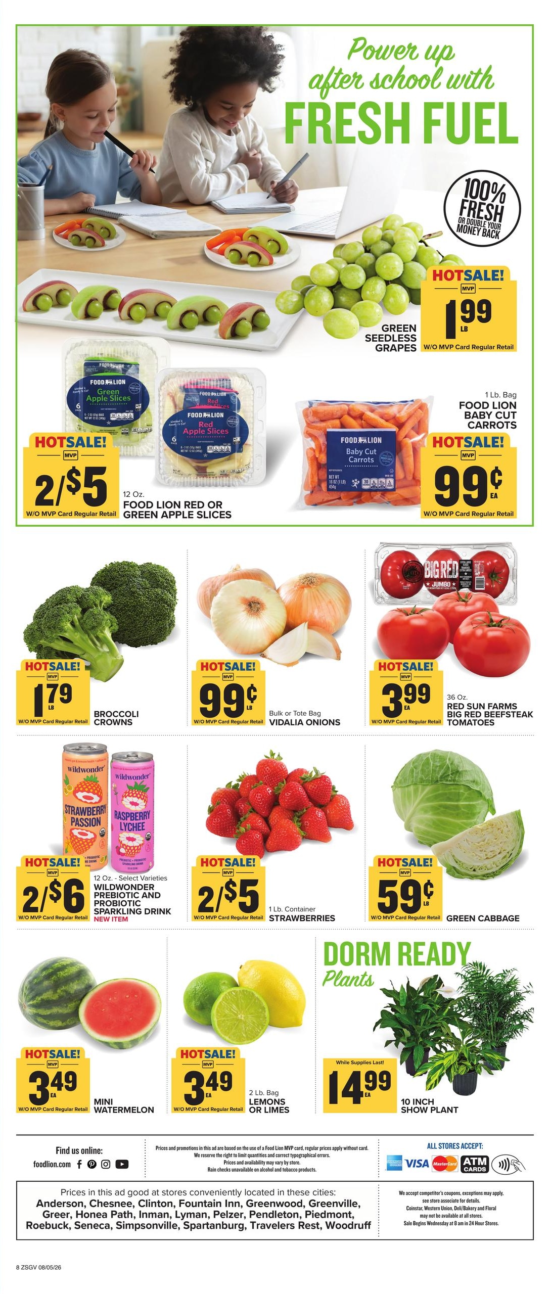 Food Lion (Greenville–Conestee Area, SC) Weekly Ad August 5 - 11, 2026