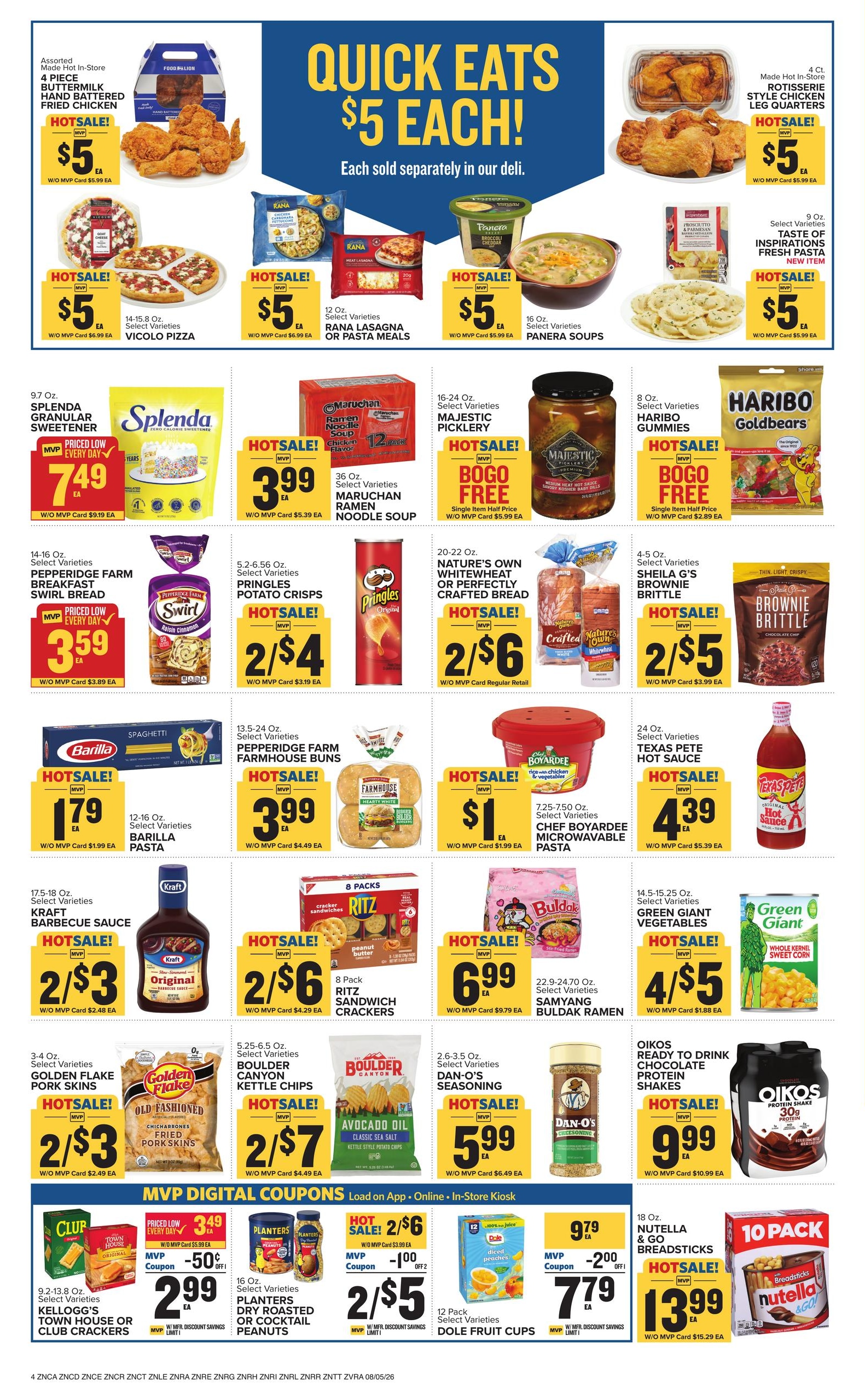 Food Lion (Boone Area, NC) Weekly Ad August 5 - 11, 2026
