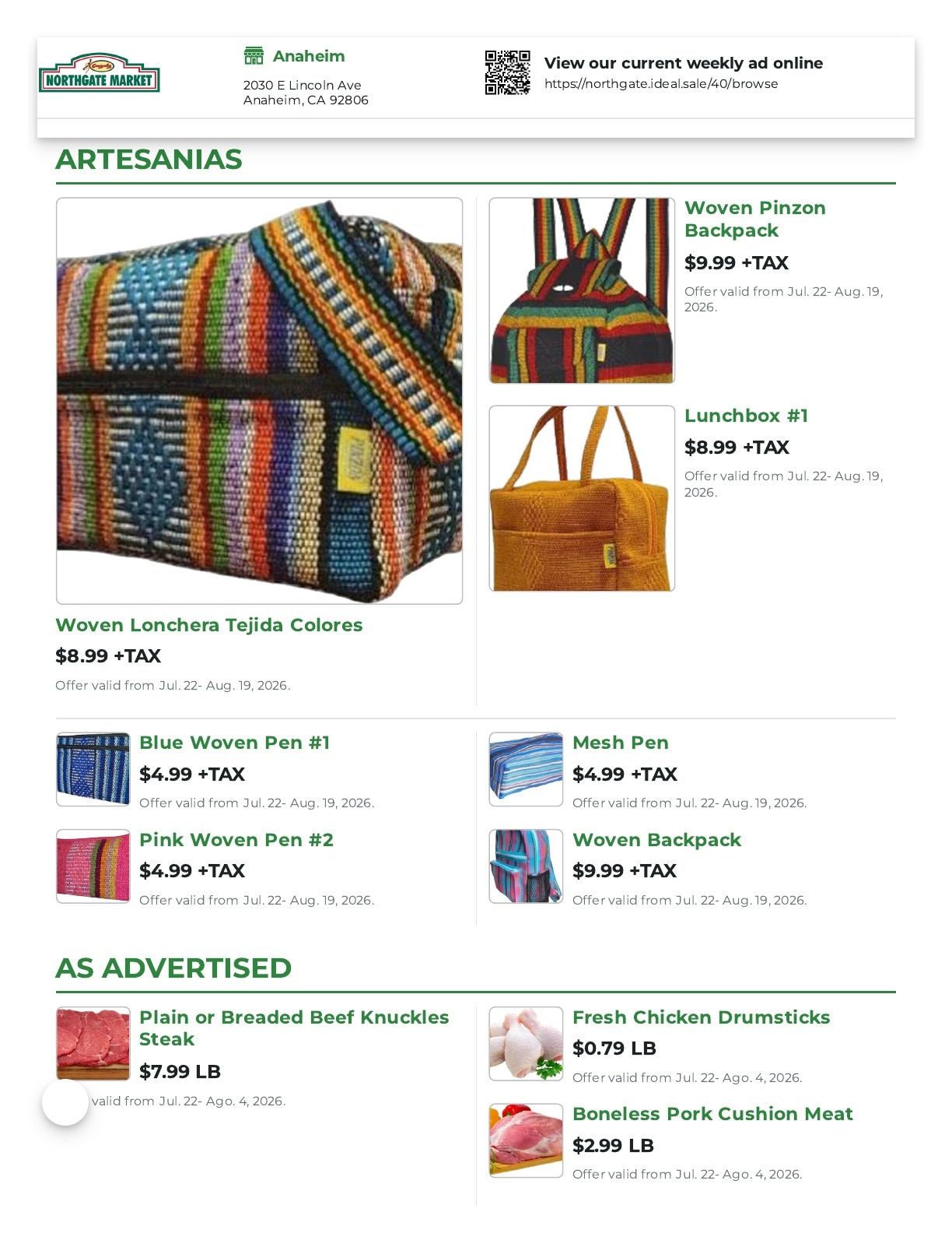 Northgate Market Weekly Ad July 22 - August 19, 2026