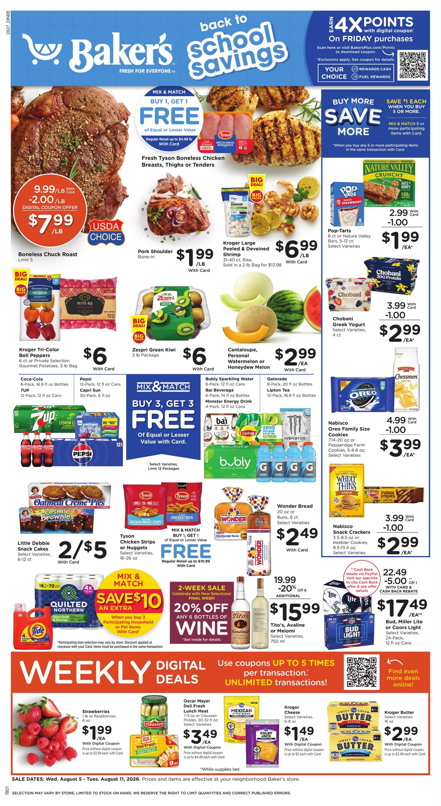 Baker's (Council Bluffs–La Vista Area, IA–NE) Weekly Ad August 5 - 11, 2026