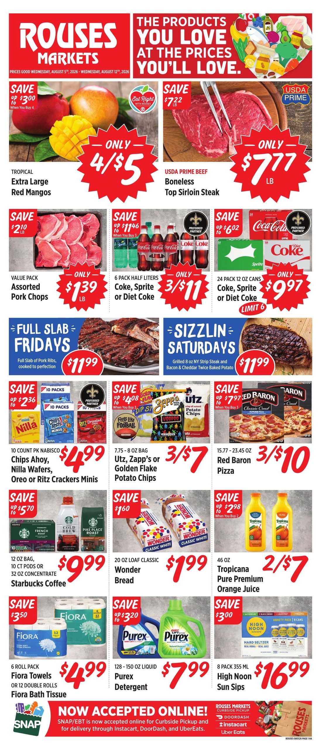 Rouses Supermarkets (Hattiesburg Area, MS) Weekly Ad August 5 - 12, 2026