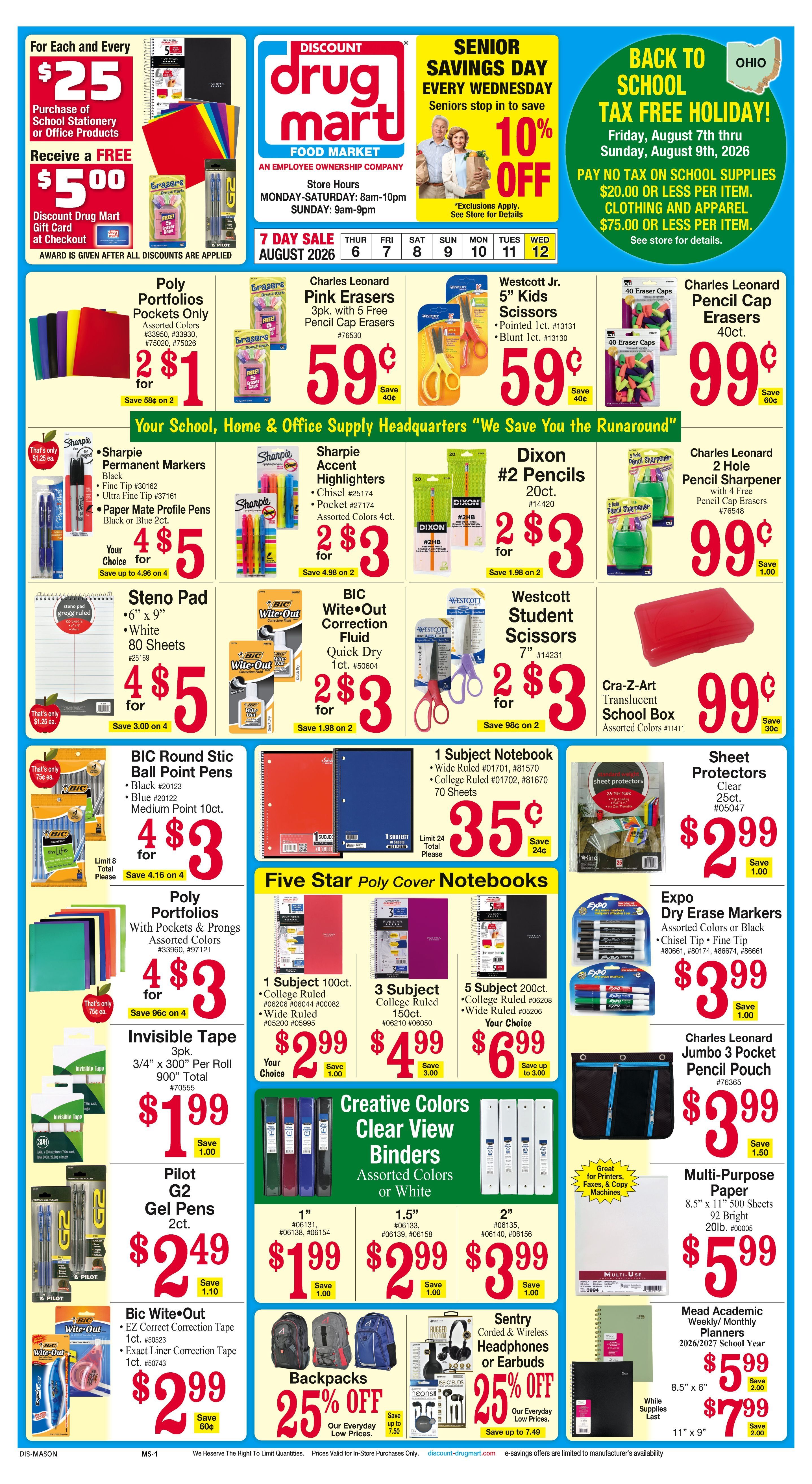 Discount Drug Mart (Ohio) Weekly Ad August 5 - 11, 2026
