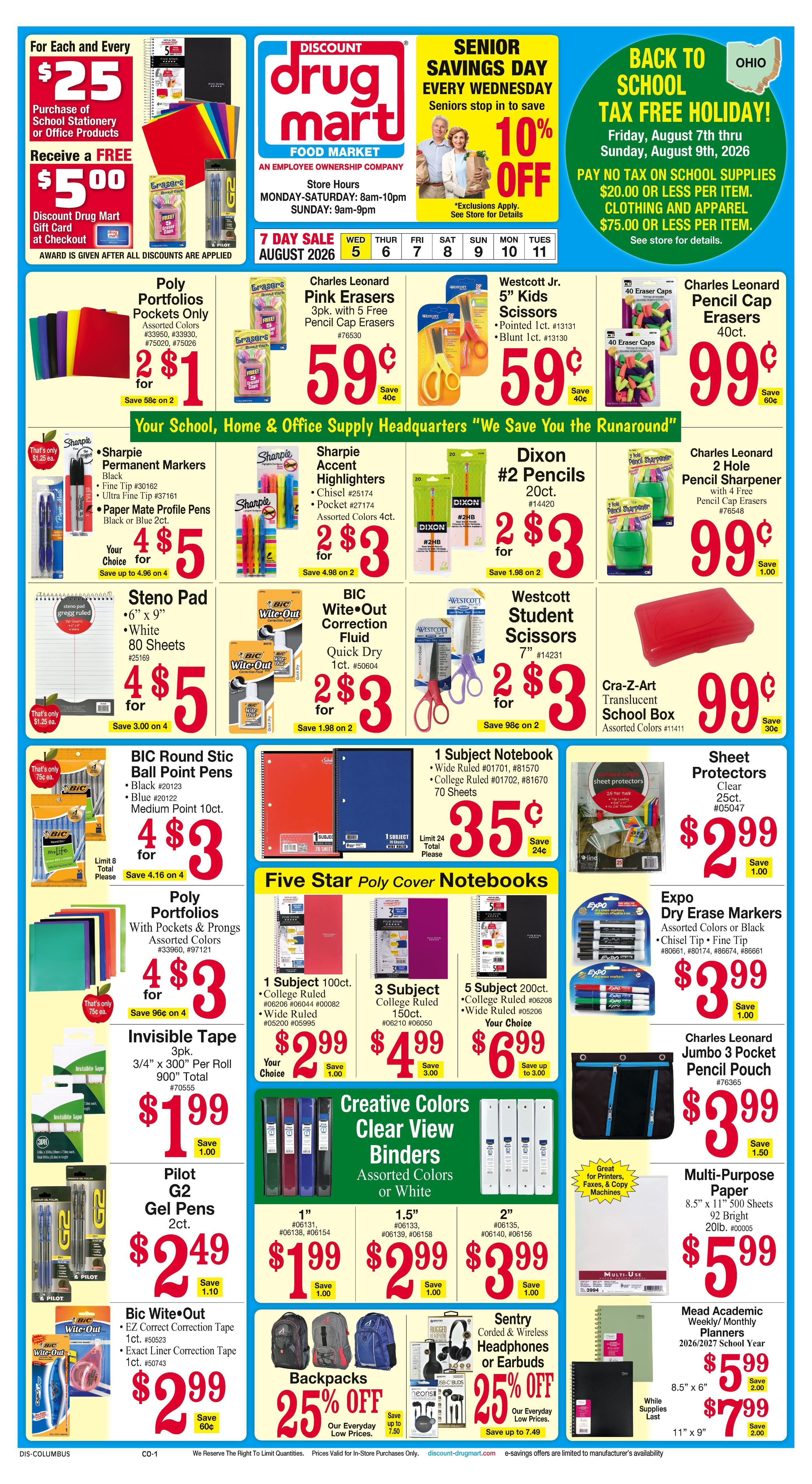 Discount Drug Mart (Ohio) Weekly Ad August 5 - 11, 2026
