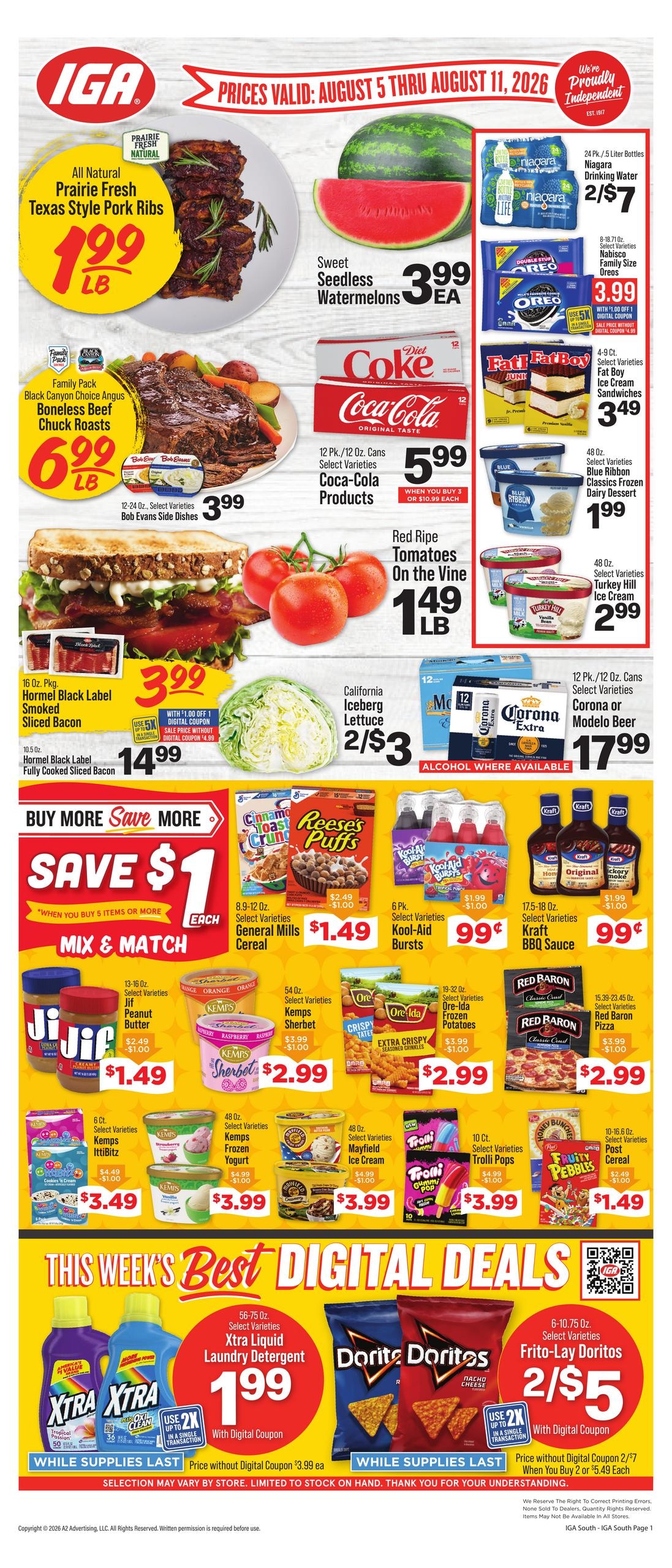 IGA (Somerset Area, KY) Weekly Ad August 5 - 11, 2026