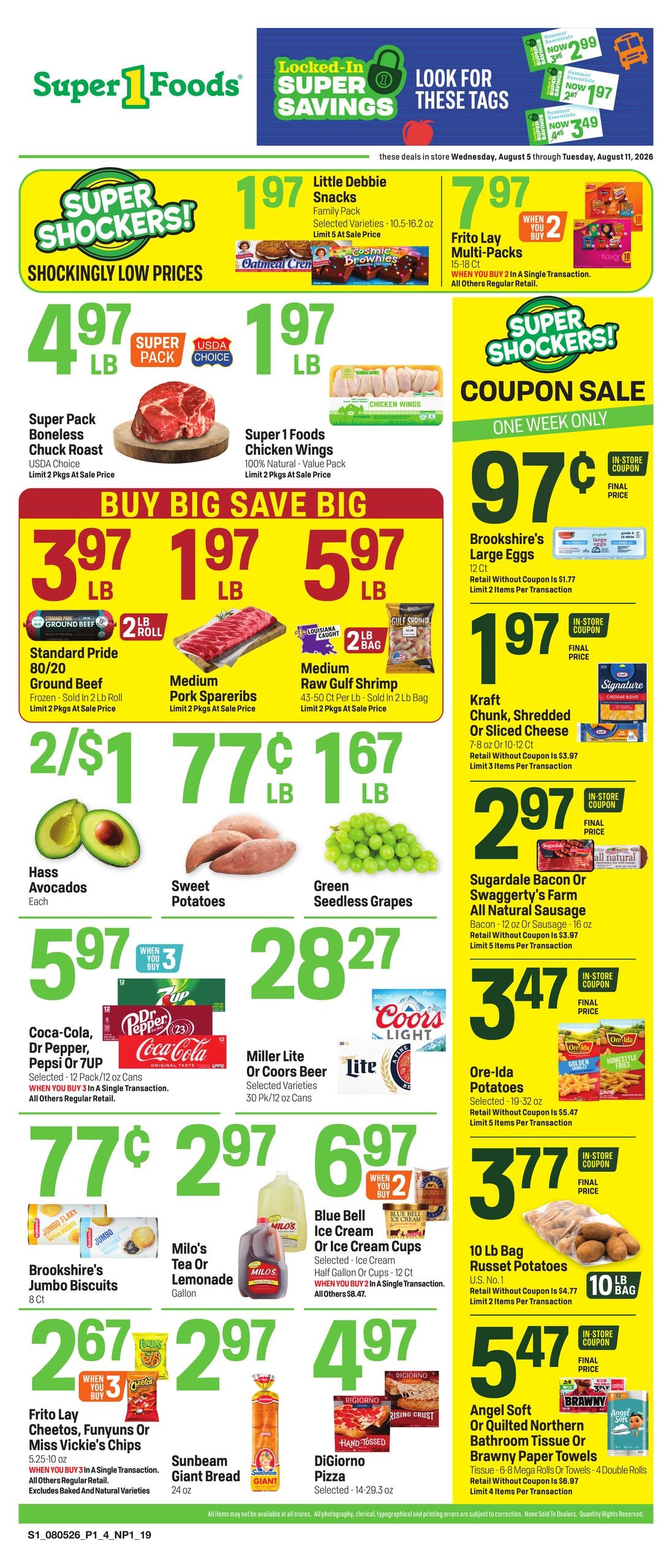 Super 1 Foods & Discount Pharmacy Weekly Ad August 5 - 11, 2026
