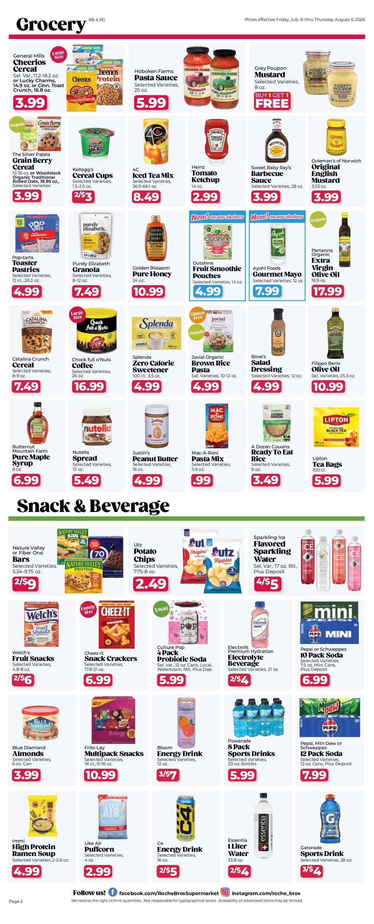 Roche Bros. Beer + Wine Weekly Ad July 10 - August 6, 2026