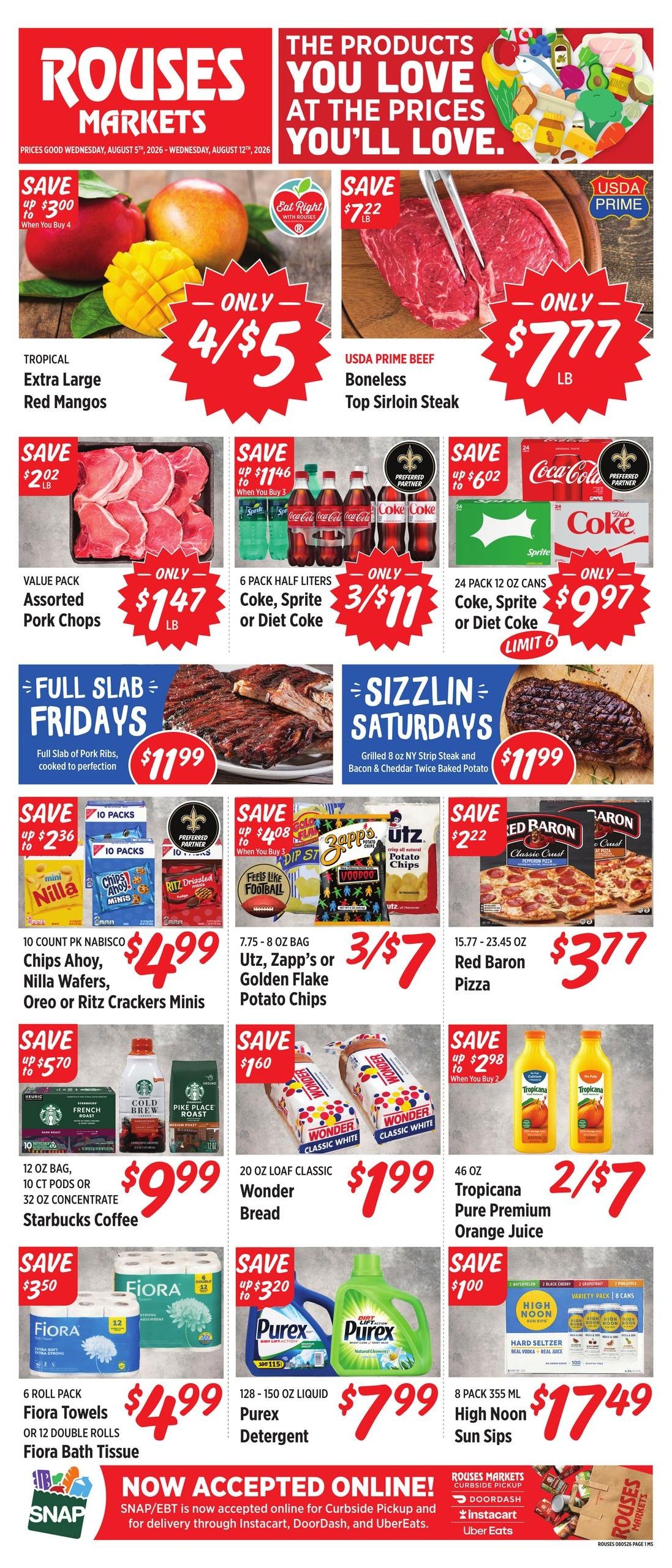 Rouses Supermarkets (Gulfport Area, MS) Weekly Ad August 5 - 12, 2026