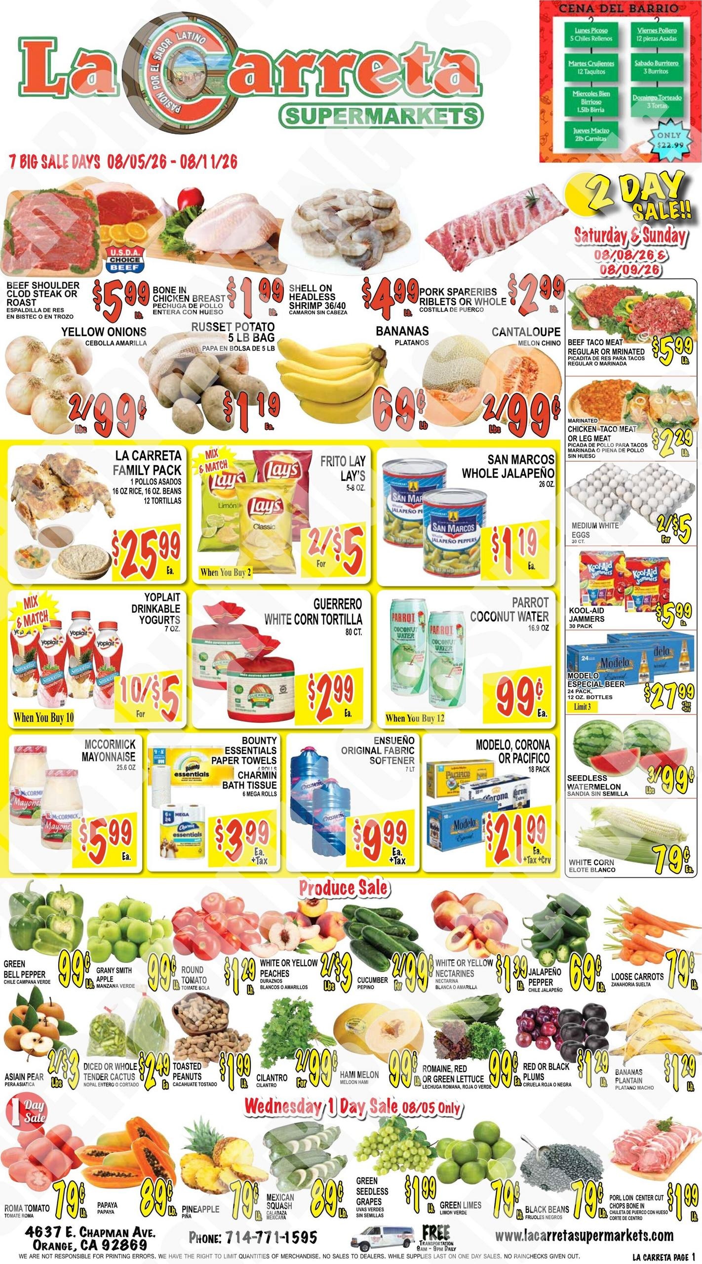 La Carreta Supermarkets Weekly Ad August 5 - 11, 2026