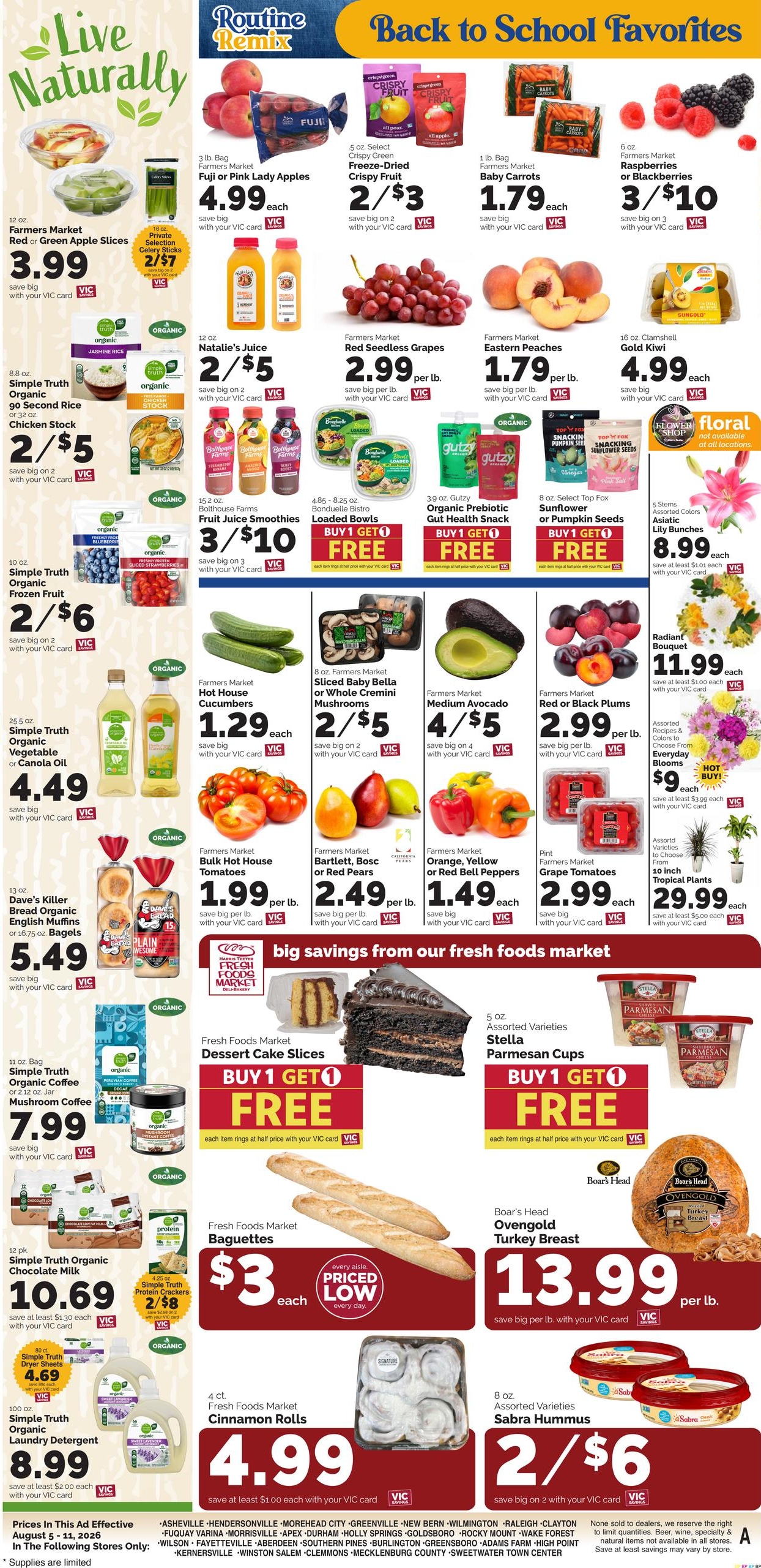 Harris Teeter (Bridgeton Area, NC) Weekly Ad August 5 - 11, 2026