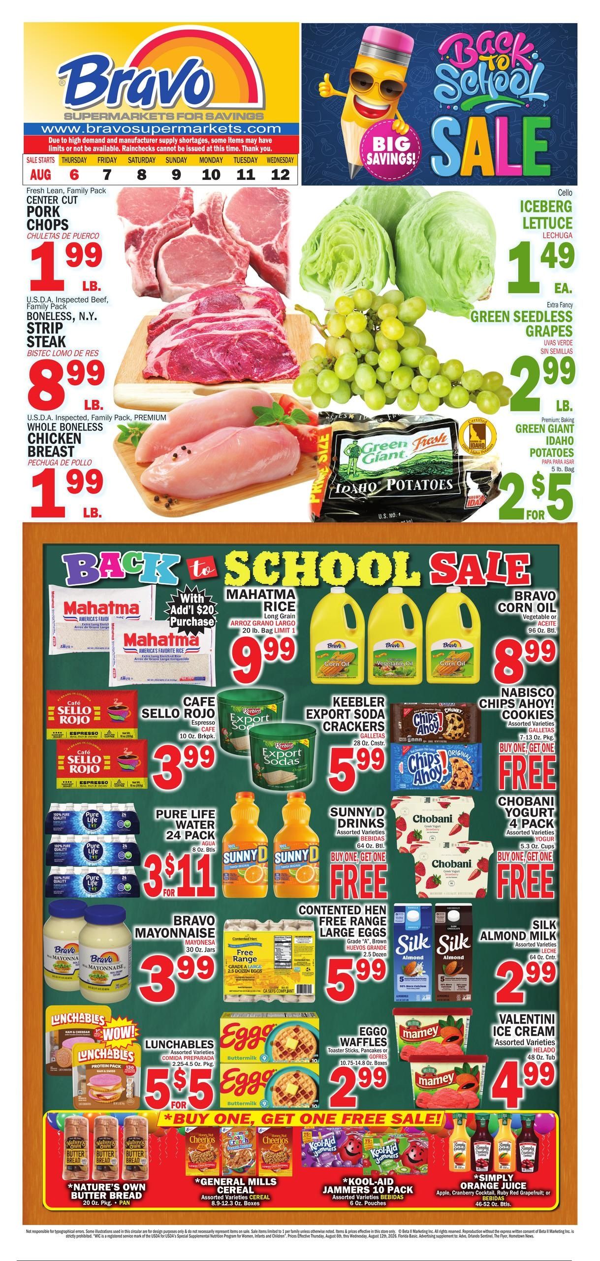 Bravo Supermarket (FL) Bravo Florida Weekly Weekly Ad August 6 - 12, 2026