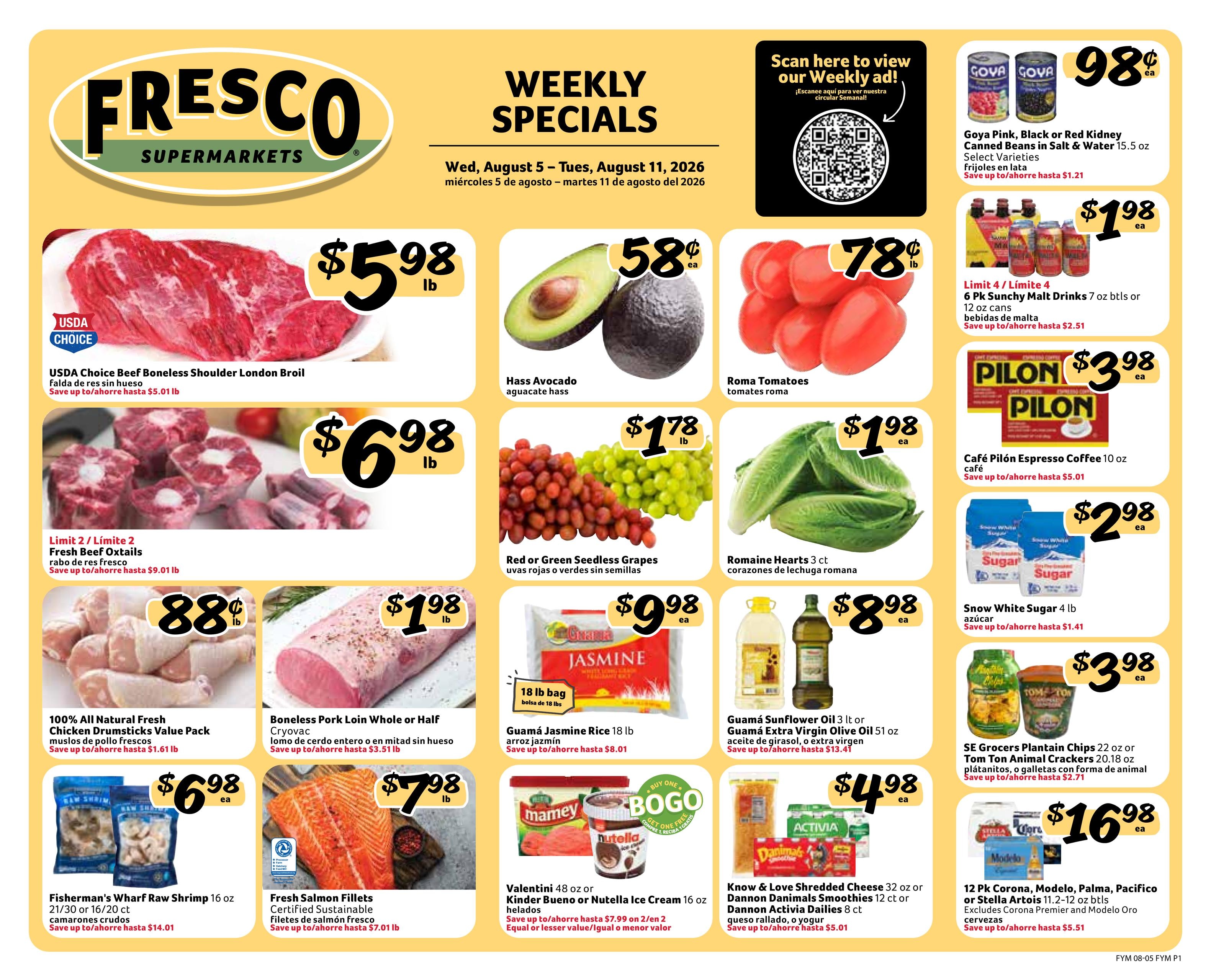 Fresco Y Mas (FL) Weekly Ad August 5 - 11, 2026