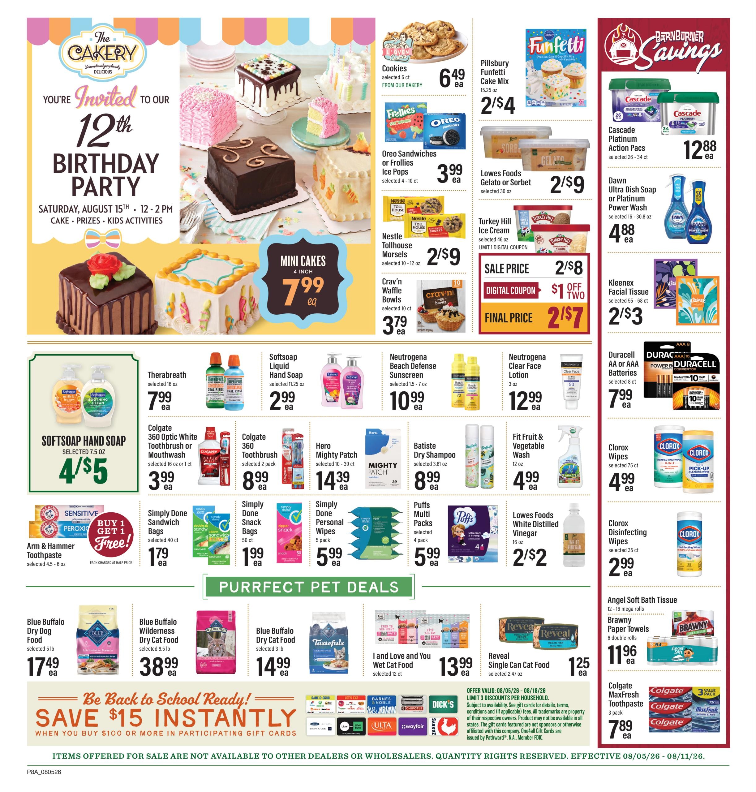 Lowes Foods (NC, SC, TN, VA) Weekly Ad August 5 - 11, 2026