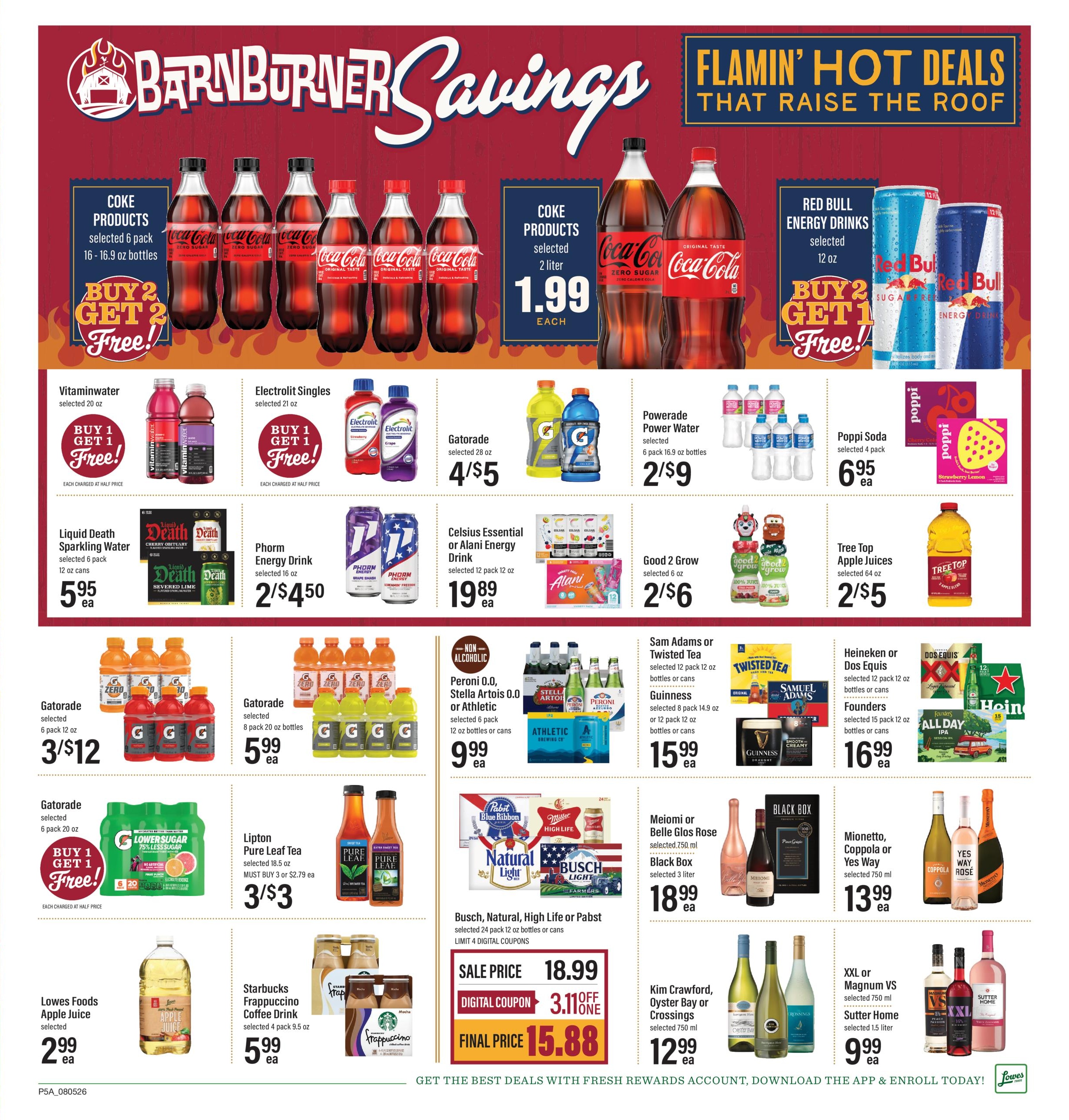 Lowes Foods (NC, SC, TN, VA) Weekly Ad August 5 - 11, 2026
