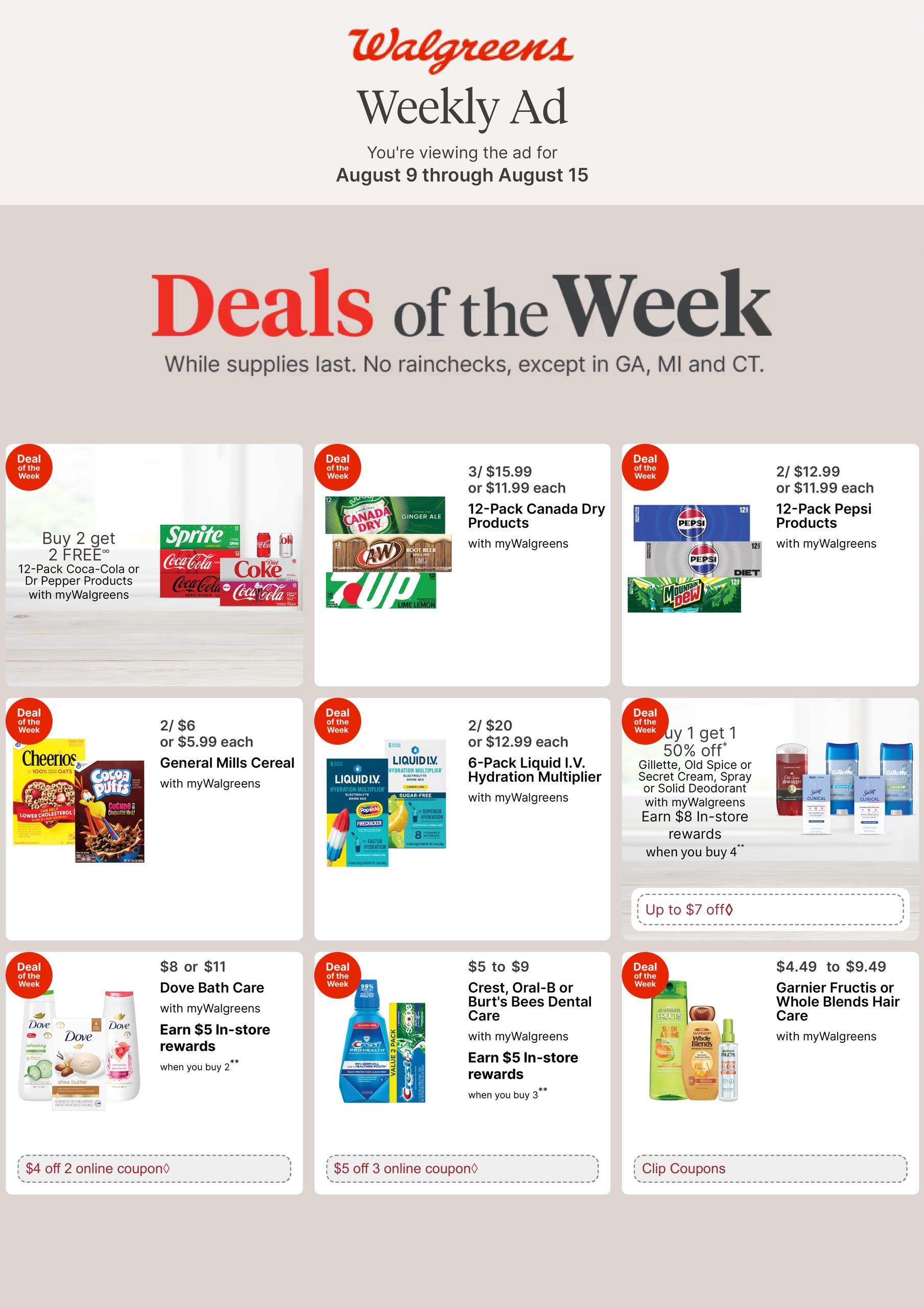Walgreens (AZ, NV) Weekly Ad August 9 - 15, 2026