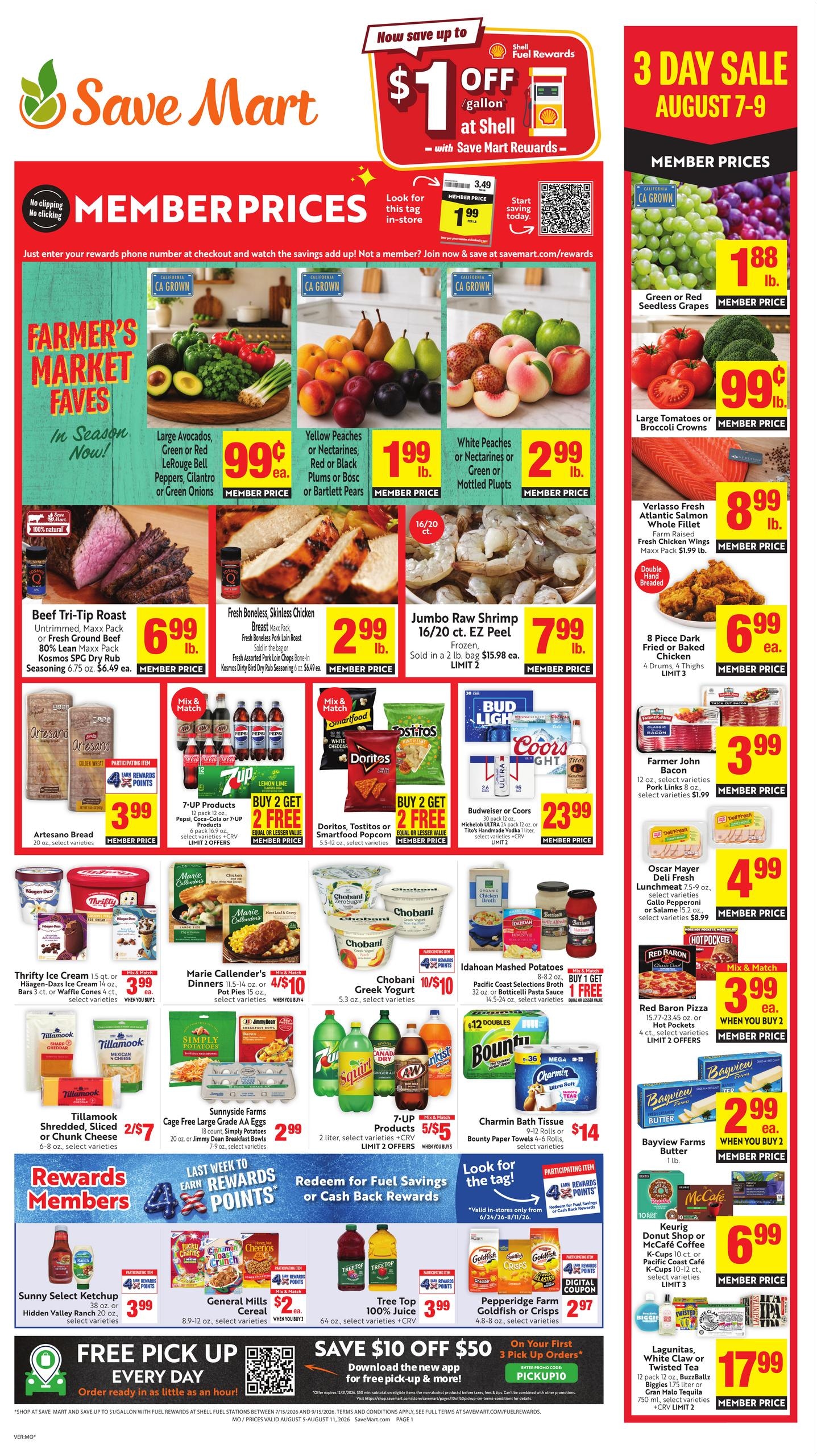 Save Mart (Antelope Area, CA) Weekly Ad August 5 - 11, 2026