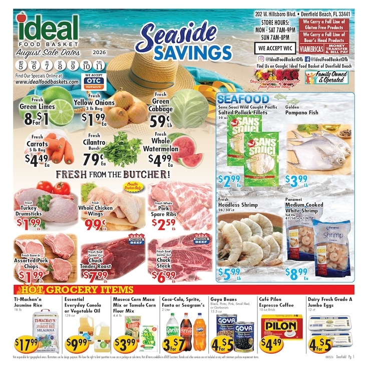 Ideal Food Basket (202 West Hillsboro Blvd, Deerfield Beach, FL) Weekly Ad August 5 - 11, 2026