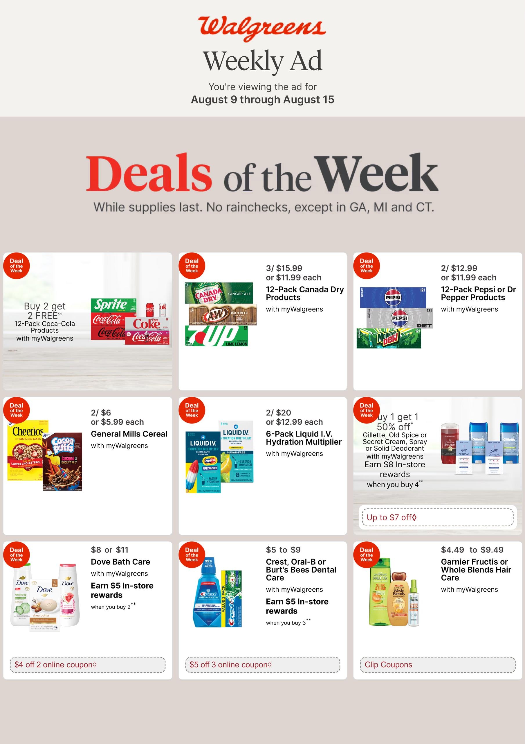 Walgreens (OR, WA) Weekly Ad August 9 - 15, 2026