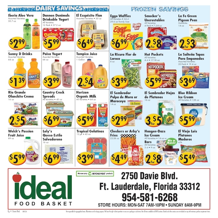 Ideal Food Basket (2750 Davie Blvd, Fort Lauderdale, FL) Weekly Ad August 5 - 11, 2026