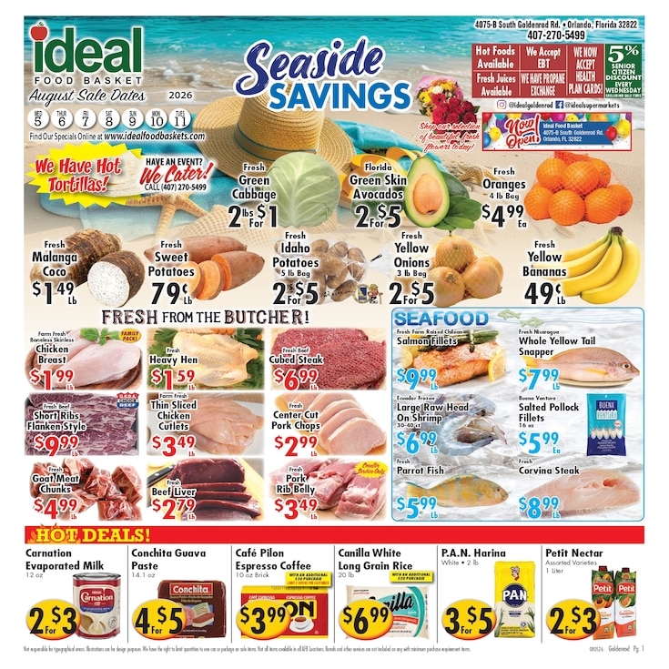Ideal Food Basket (4075 South Goldenrod Road, Orlando, FL) Weekly Ad August 5 - 11, 2026