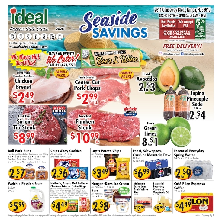 Ideal Food Basket (7611 Causeway Blvd, Tampa, FL) Weekly Ad August 5 - 11, 2026