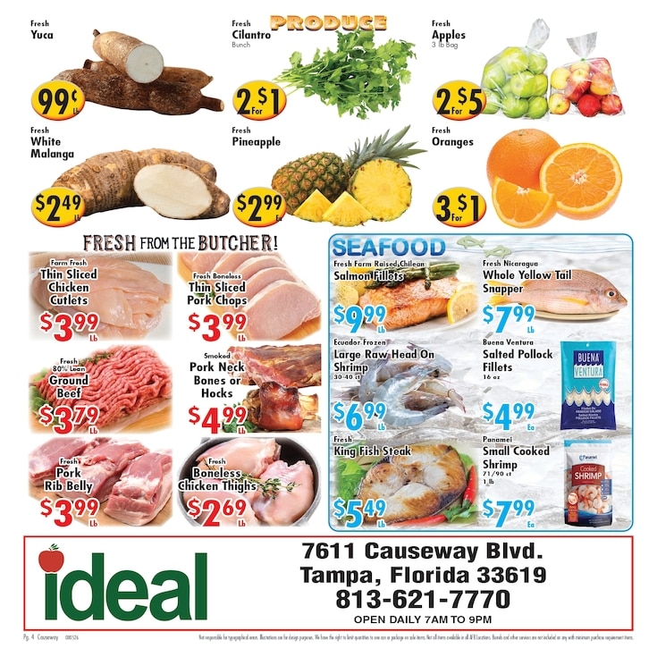Ideal Food Basket (7611 Causeway Blvd, Tampa, FL) Weekly Ad August 5 - 11, 2026