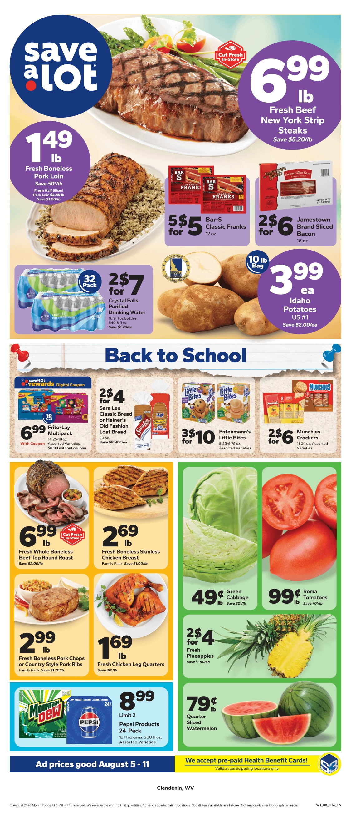 Save a Lot Food Stores (Clendenin, WV) Weekly Ad August 5 - 11, 2026