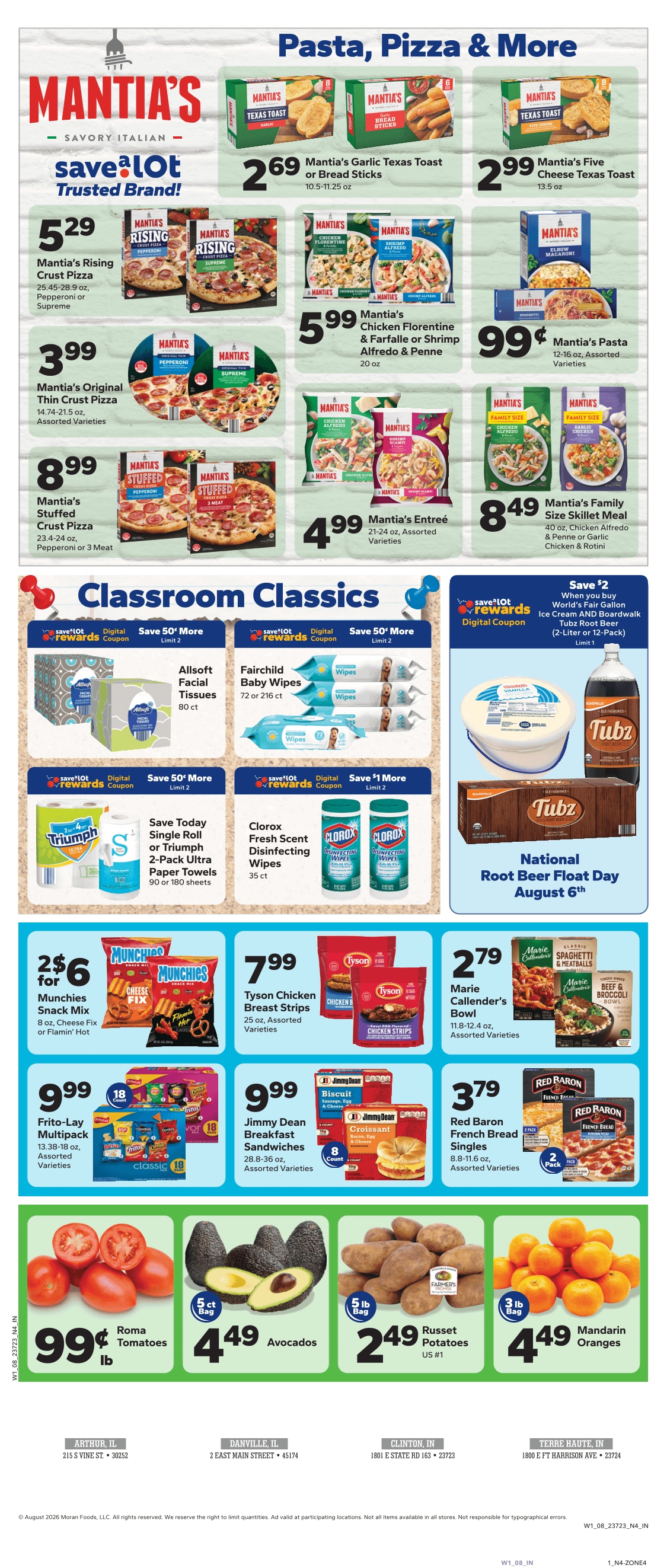 Save a Lot Food Stores (Clinton and Terre Haute, IN) Weekly Ad August 5 - 11, 2026