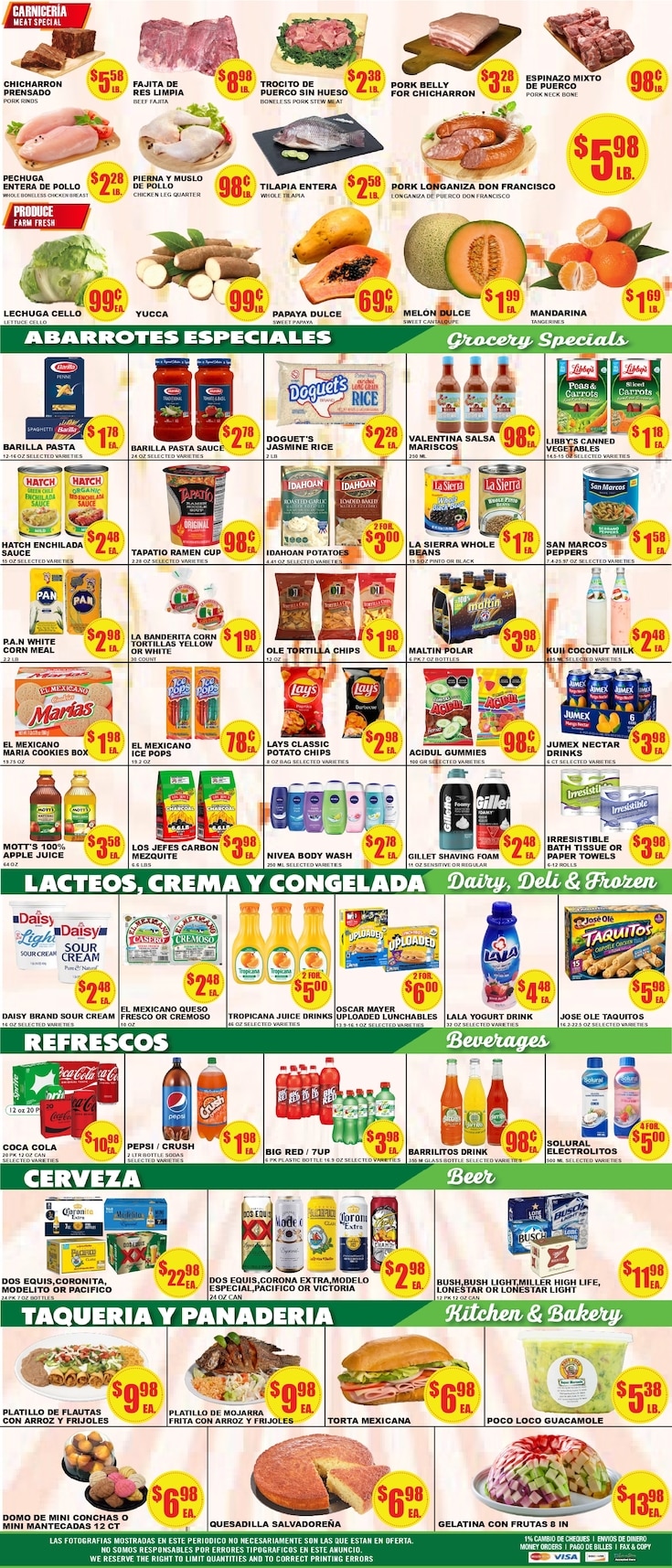 Poco Loco Supermercado (1520 N Texas Ave., Bryan, TX) Weekly Ad August 5 - 11, 2026