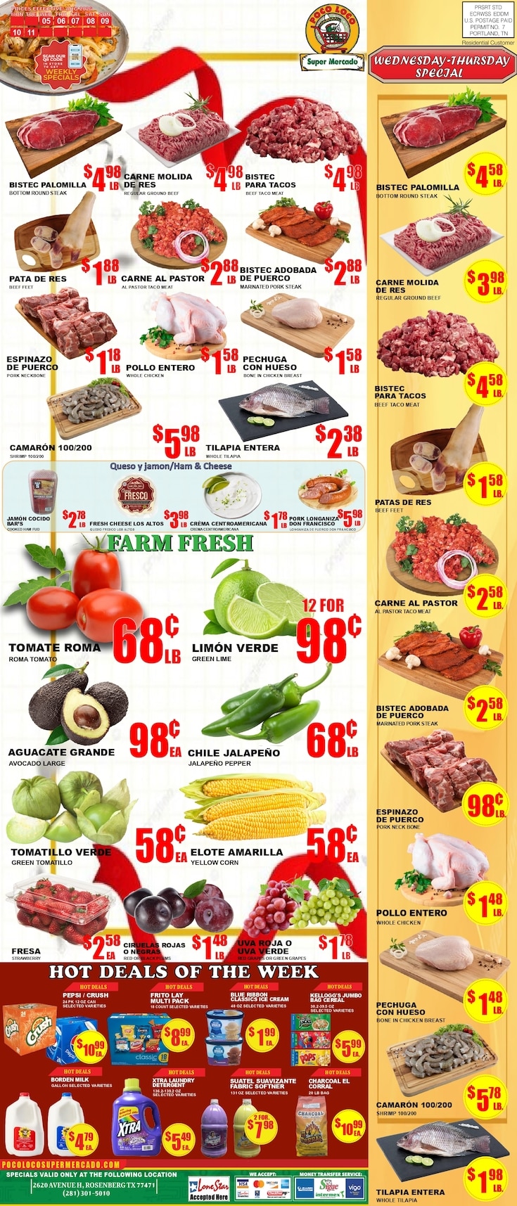 Poco Loco Supermercado (2620 H Avenue, Rosenberg, TX) Weekly Ad August 5 - 11, 2026