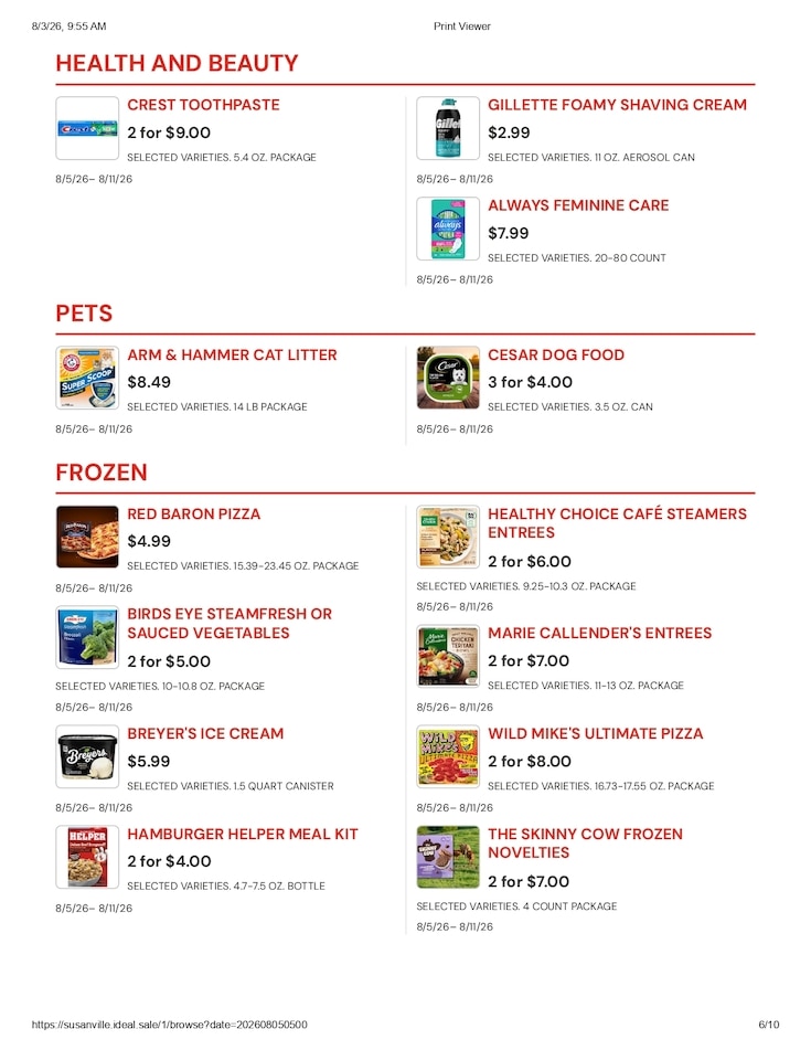 Susanville Supermarket IGA Weekly Ad August 5 - 11, 2026