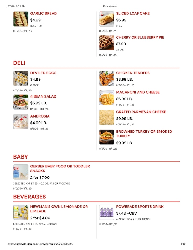 Susanville Supermarket IGA Weekly Ad August 5 - 11, 2026