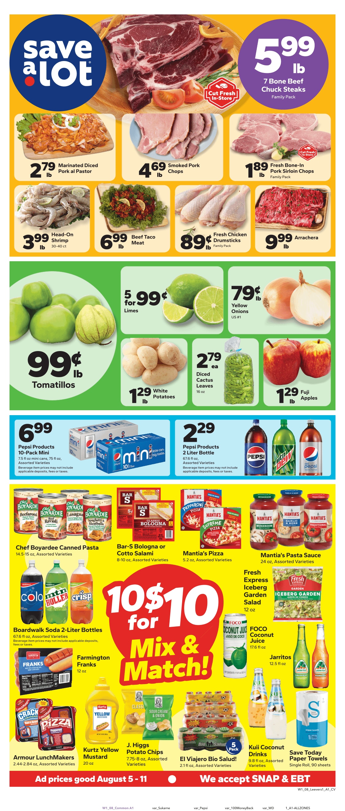 Save a Lot Food Stores (Denver and Pueblo, CO) Weekly Ad August 5 - 11, 2026
