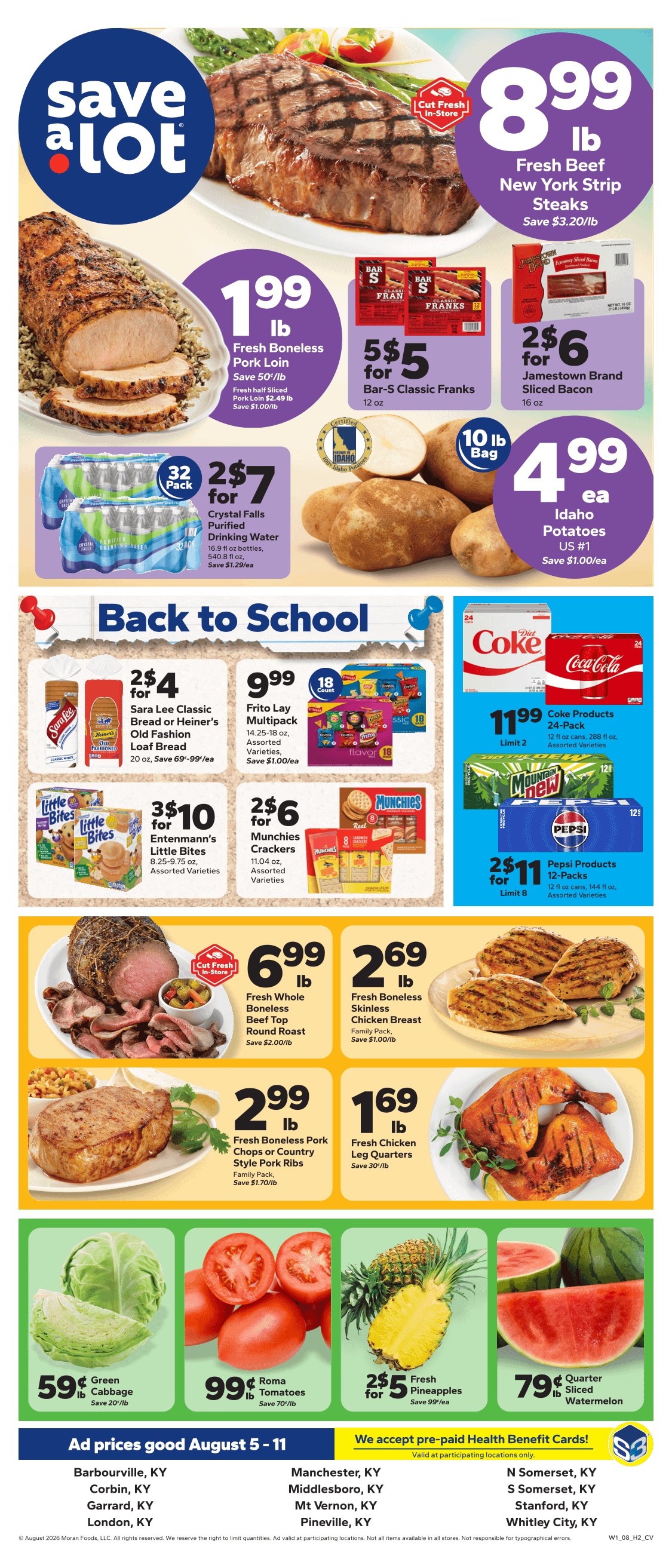 Save a Lot Food Stores (Barbourville and other locations, KY) Weekly Ad August 5 - 11, 2026