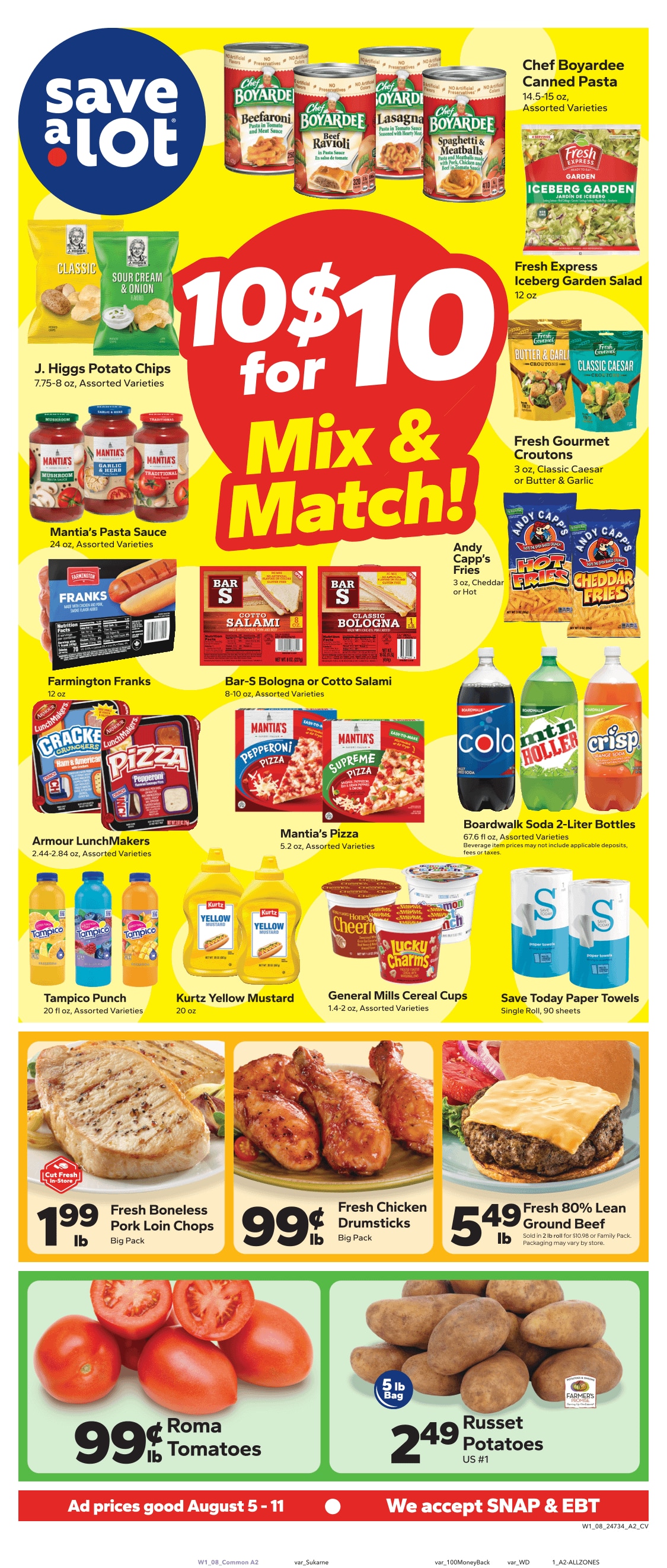 Save a Lot Food Stores (North Charleston and other locations, SC) Weekly Ad August 5 - 11, 2026
