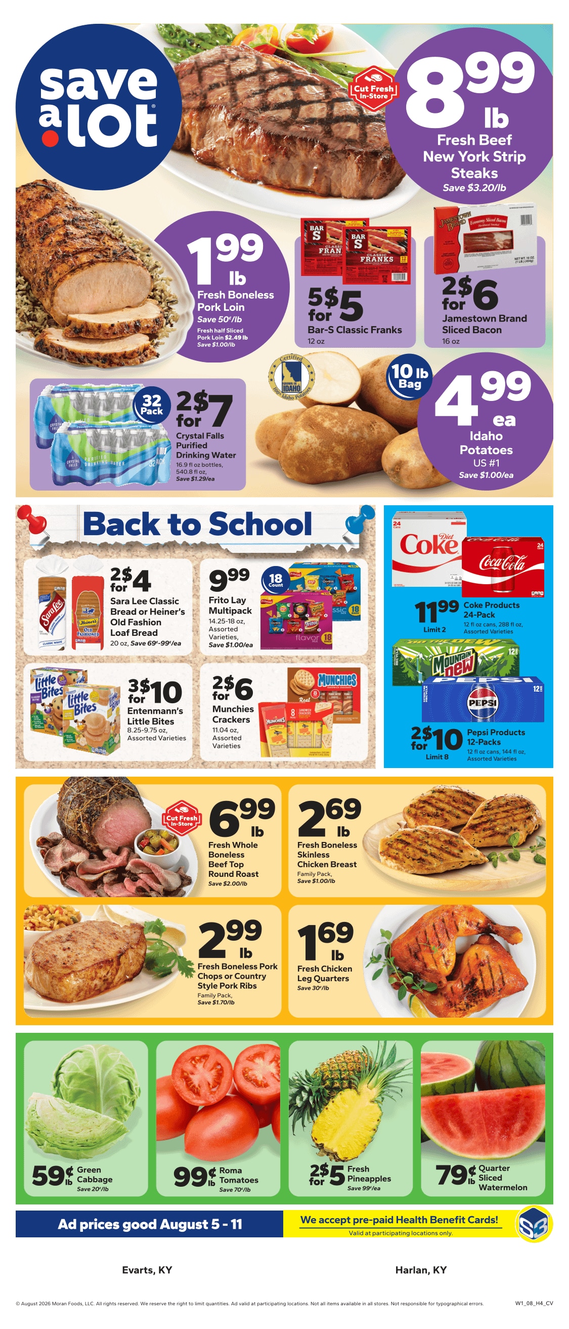 Save a Lot Food Stores (Evarts and Harlan, KY) Weekly Ad August 5 - 11, 2026